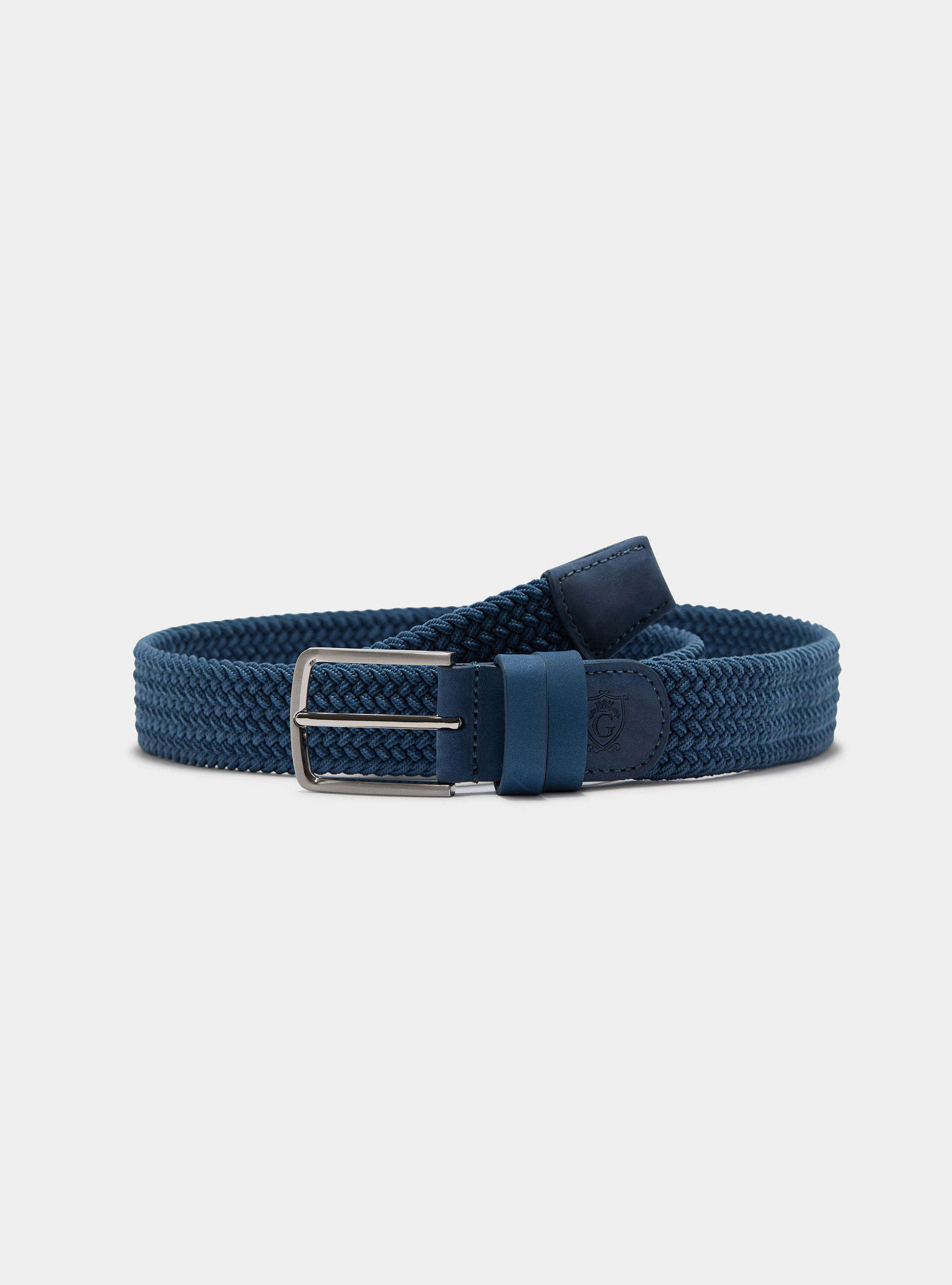 Ceinture &eacute;lastique tress&eacute;e, BLEU CIEL