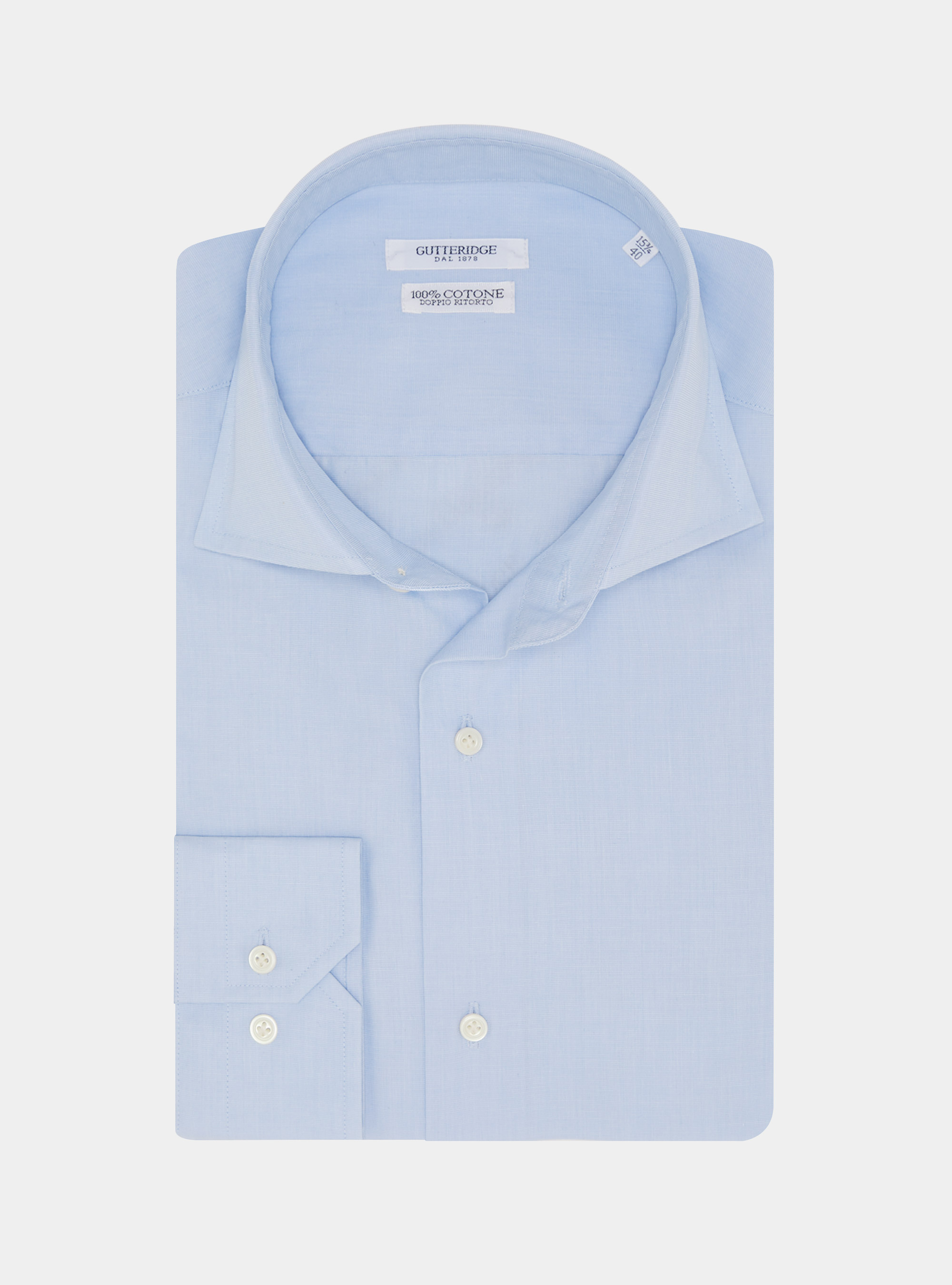 Camisa de algod&oacute;n fil a fil, CELESTE