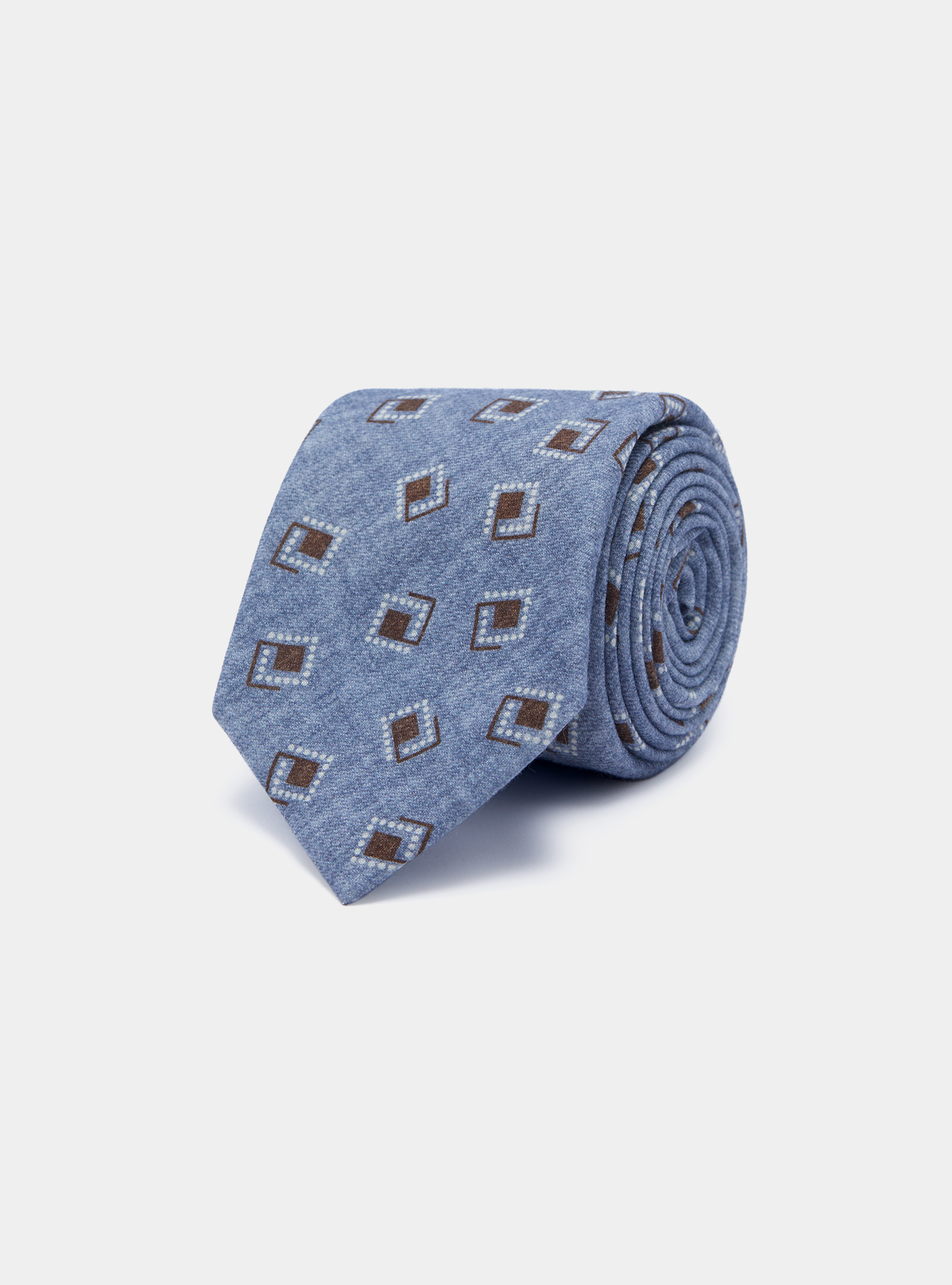 Gemusterte Wollkrawatte, AZZURRO 0276C