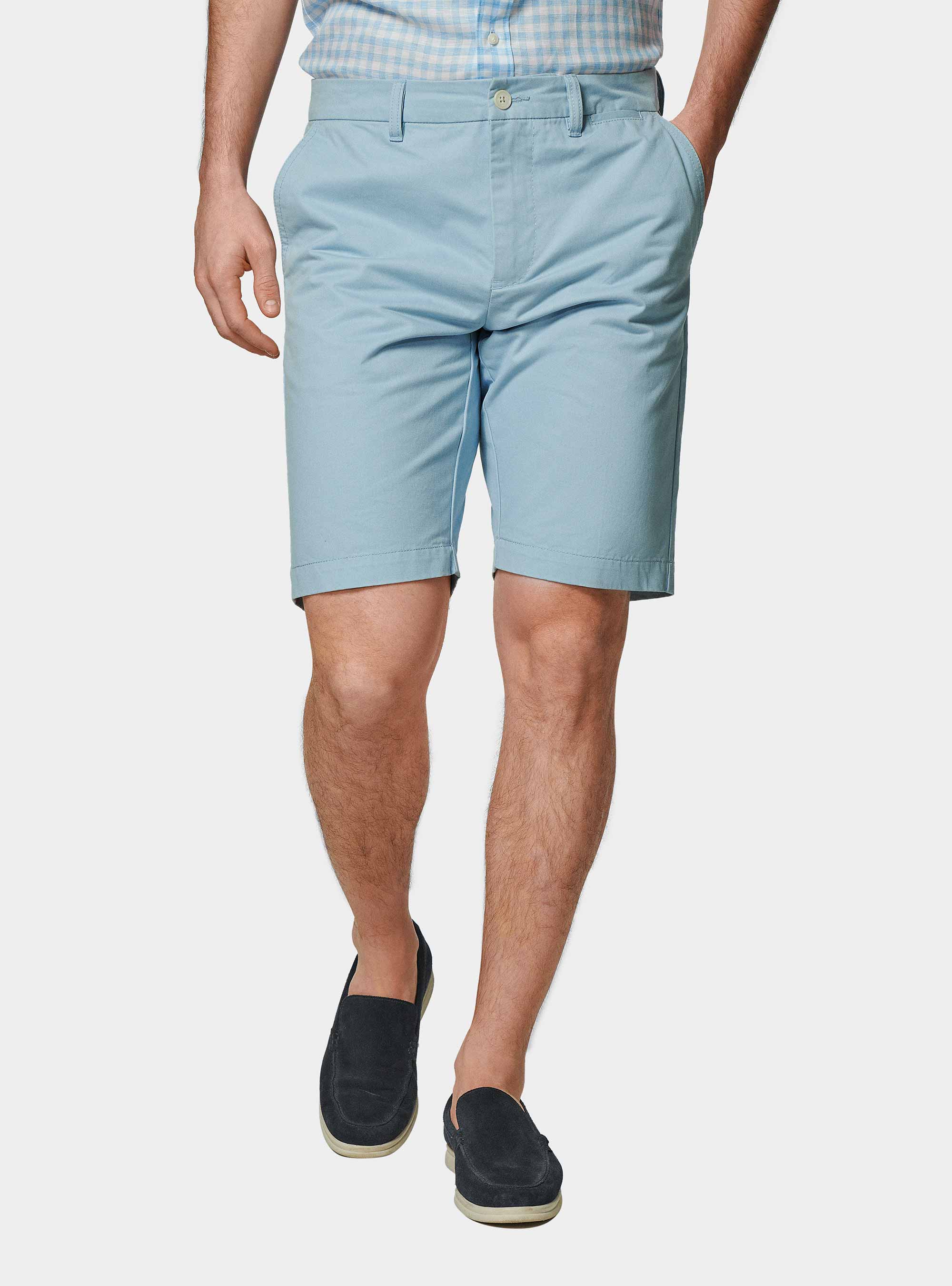 Cotton twill bermuda shorts, LIGHT BLUE
