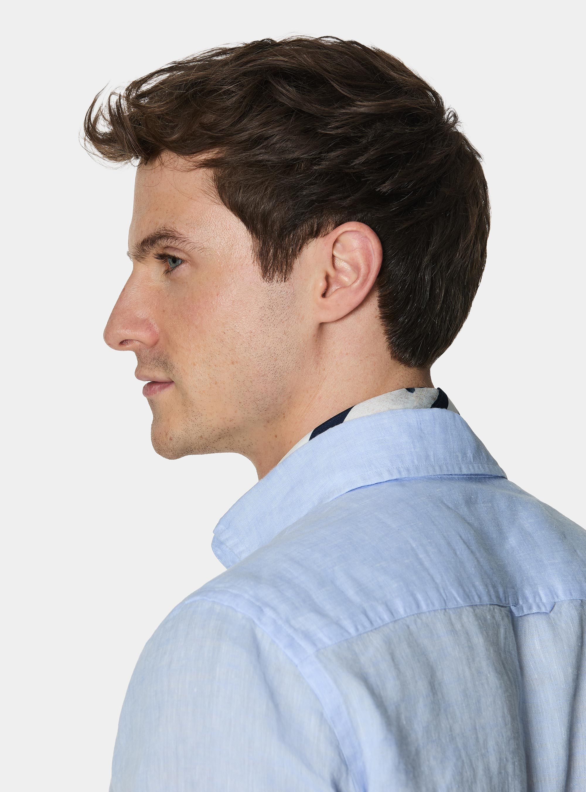 Chemise en pur lin, BLEU CIEL
