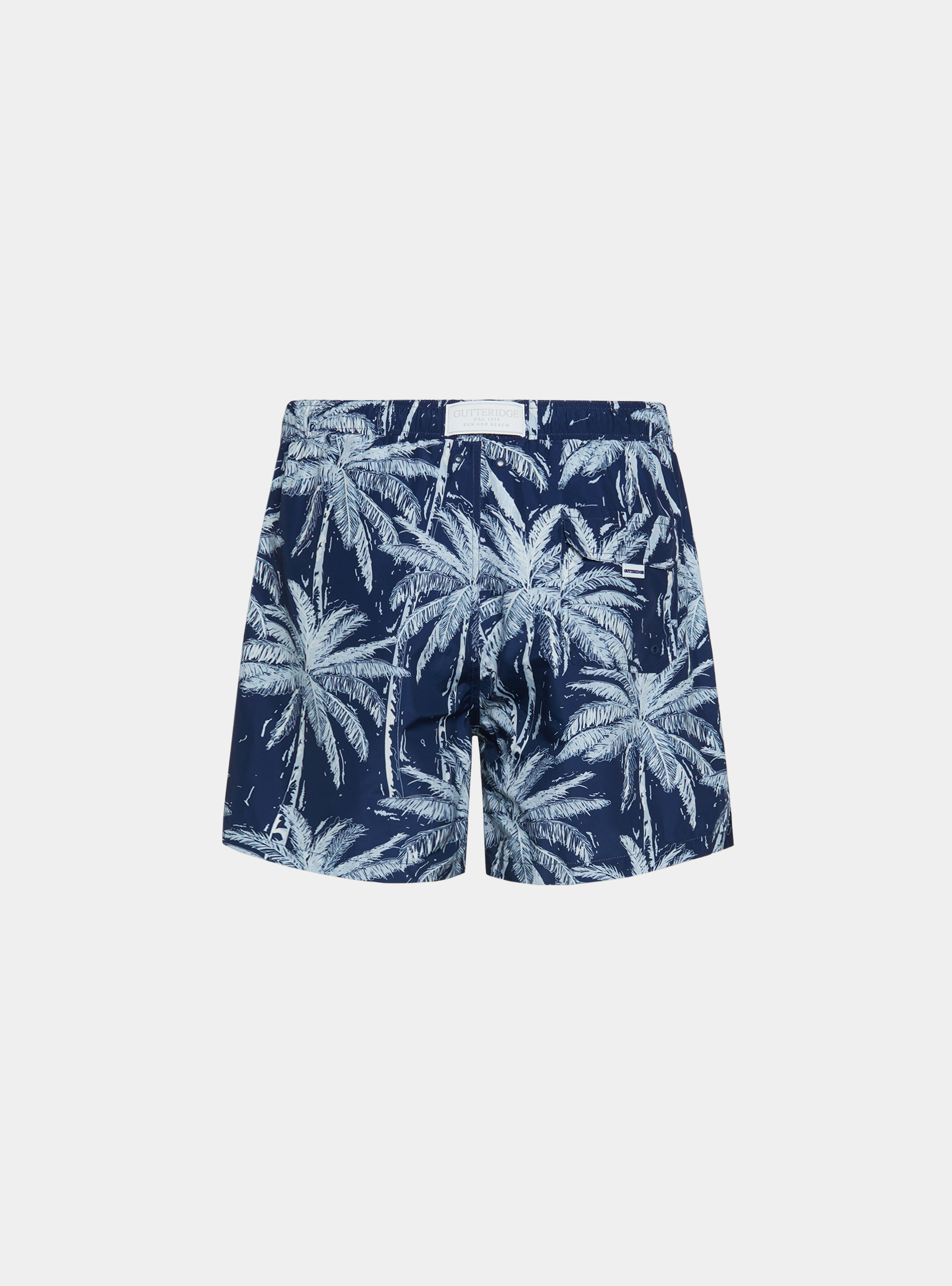 Palm print swimwear, NAVY BLUE