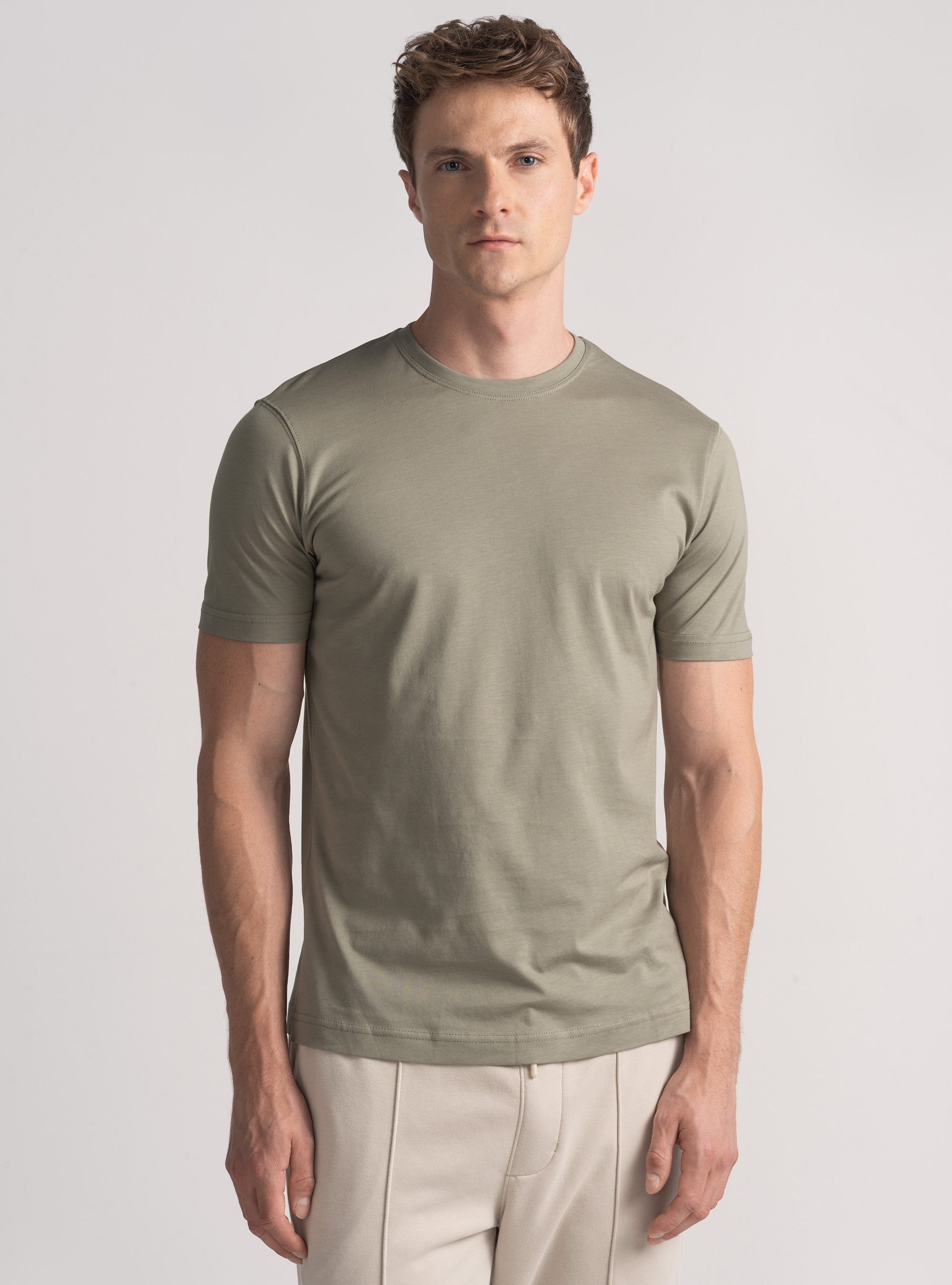 Half-sleeve T-shirt in Supima cotton, SALVIA 0602C