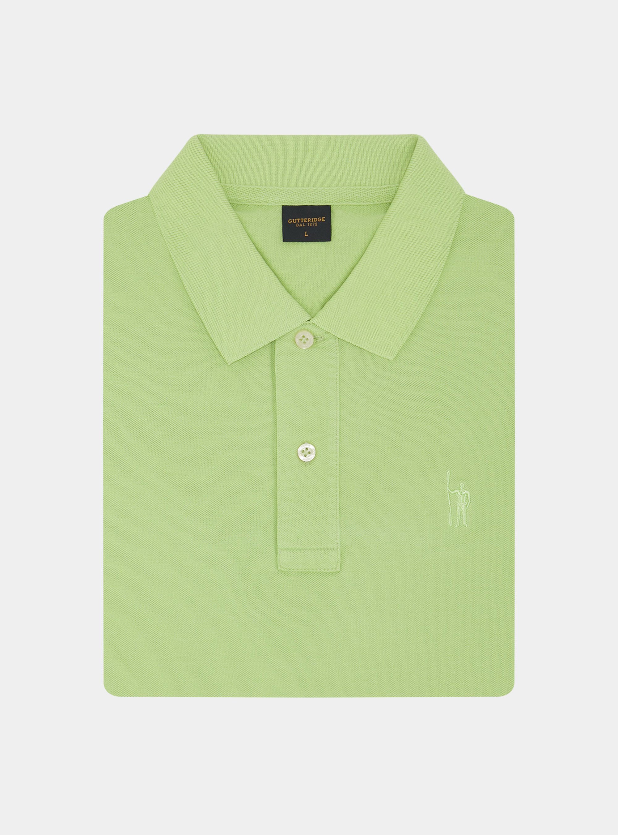 Polo classica in piquet, 0620C VERDE CHIARO