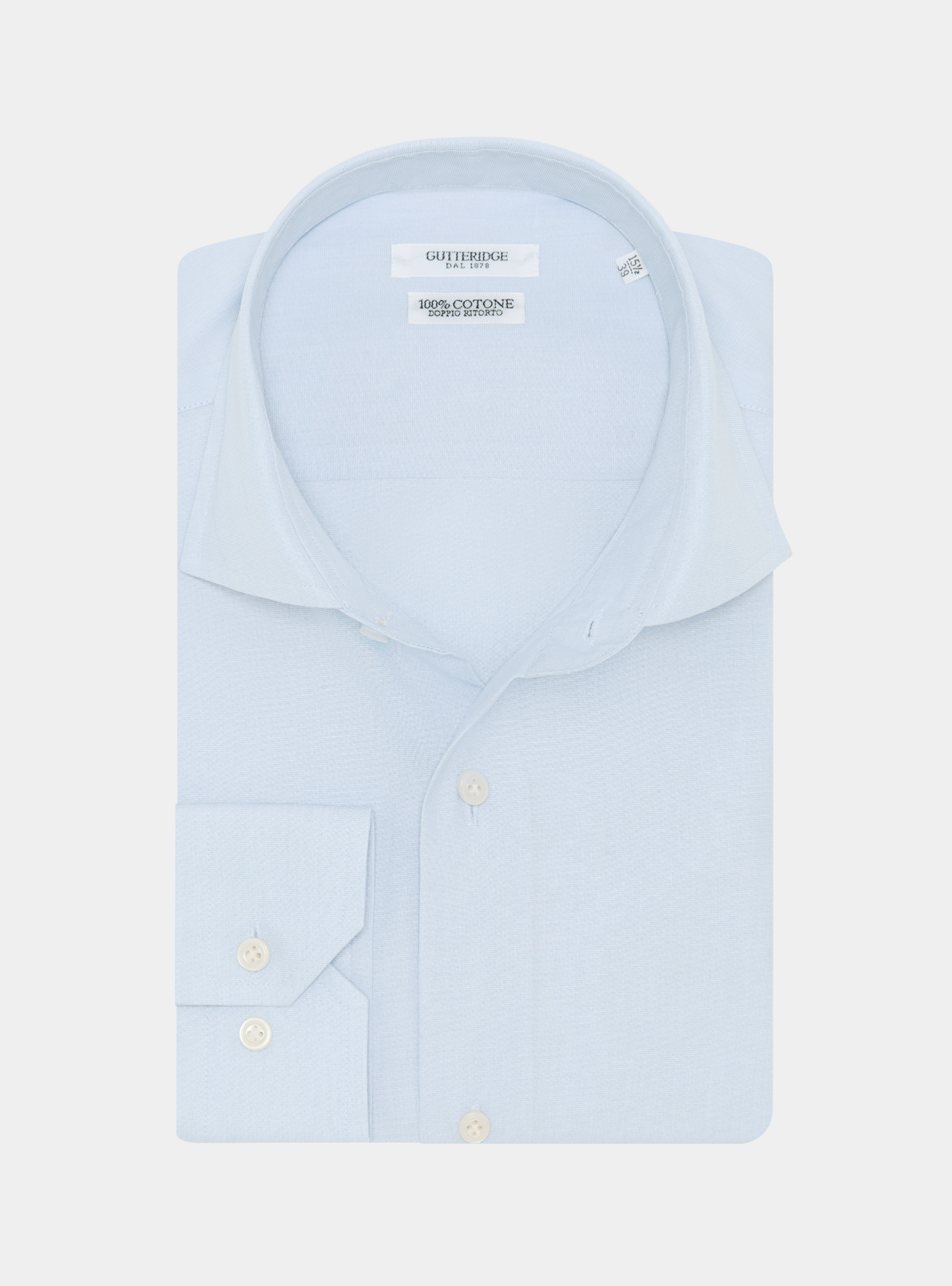 Camisa de algod&oacute;n fil a fil, CELESTE