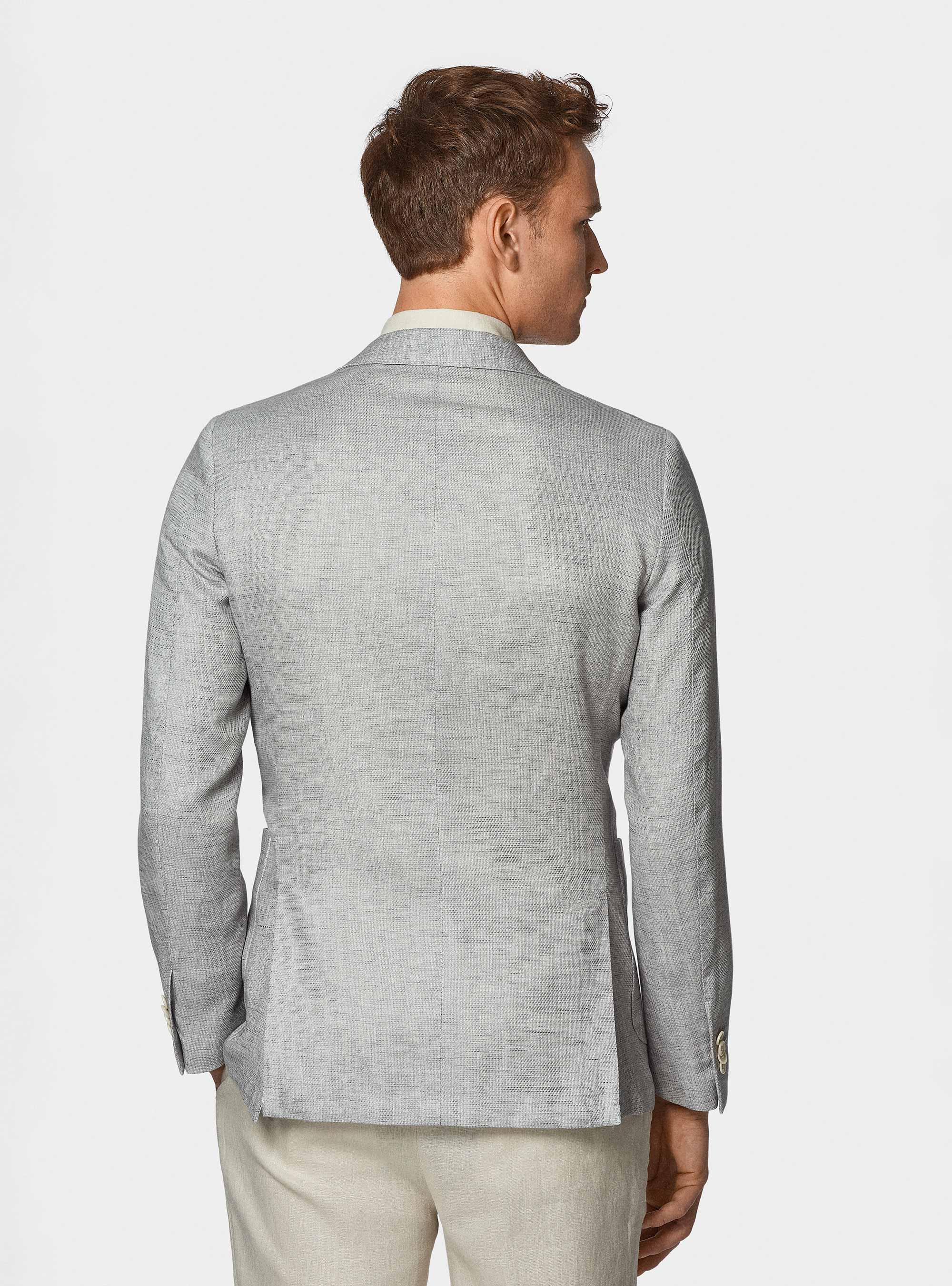 Giacca in misto lino e cotone, GRIGIO CHIARO 0256C