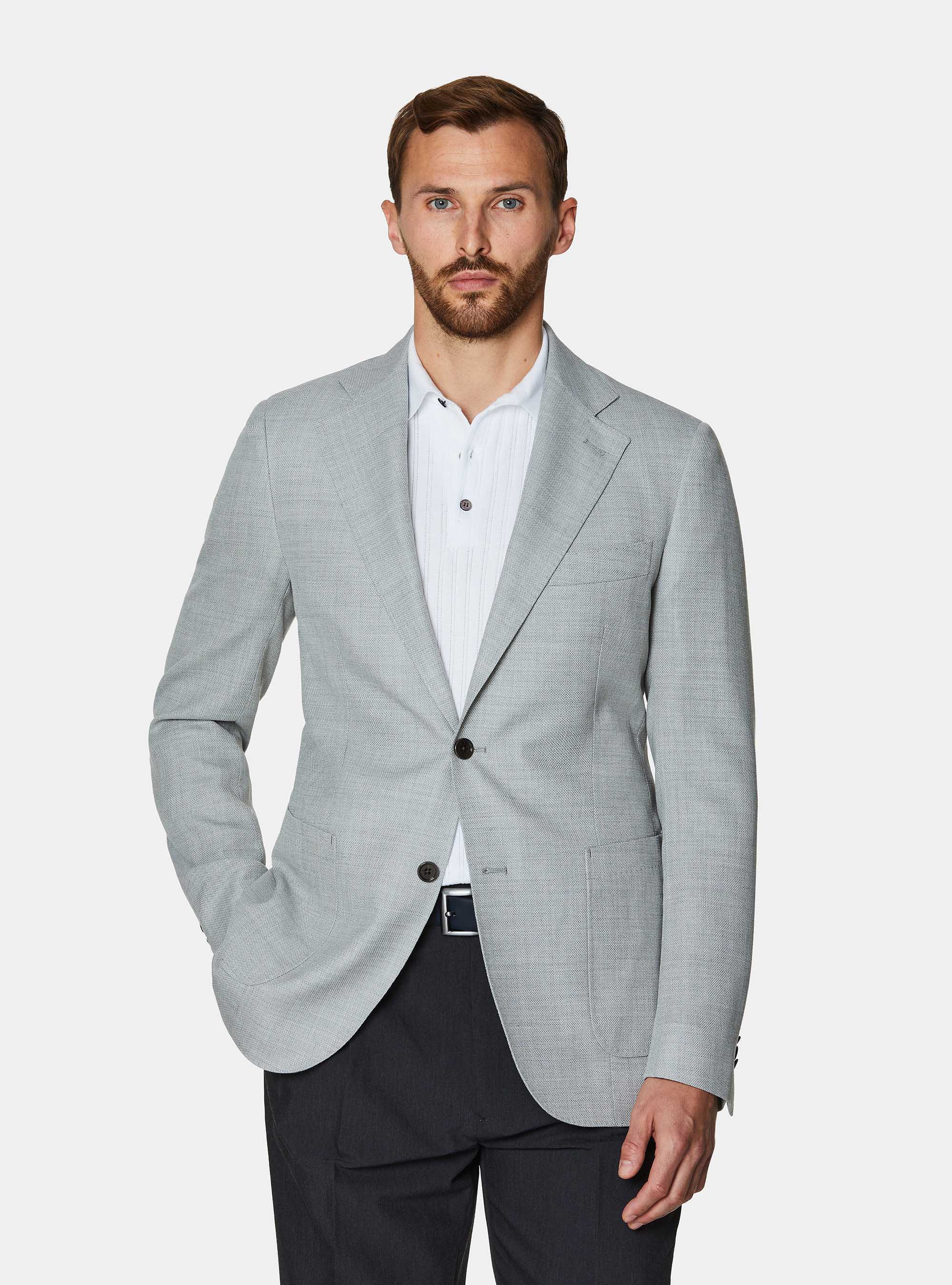 Jacke aus reiner Wolle, GRIGIO 0120C