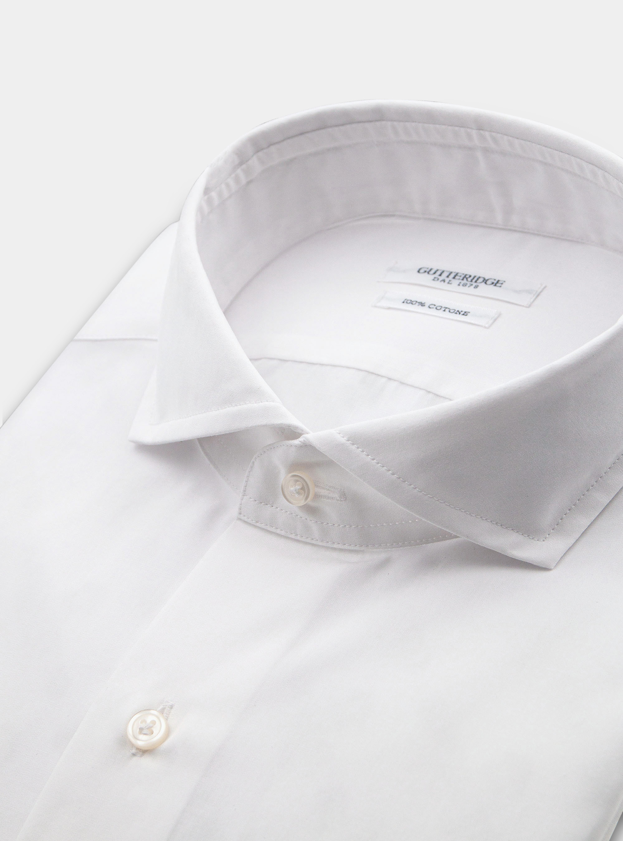 "Fil a fil" french collar shirt, WHITE