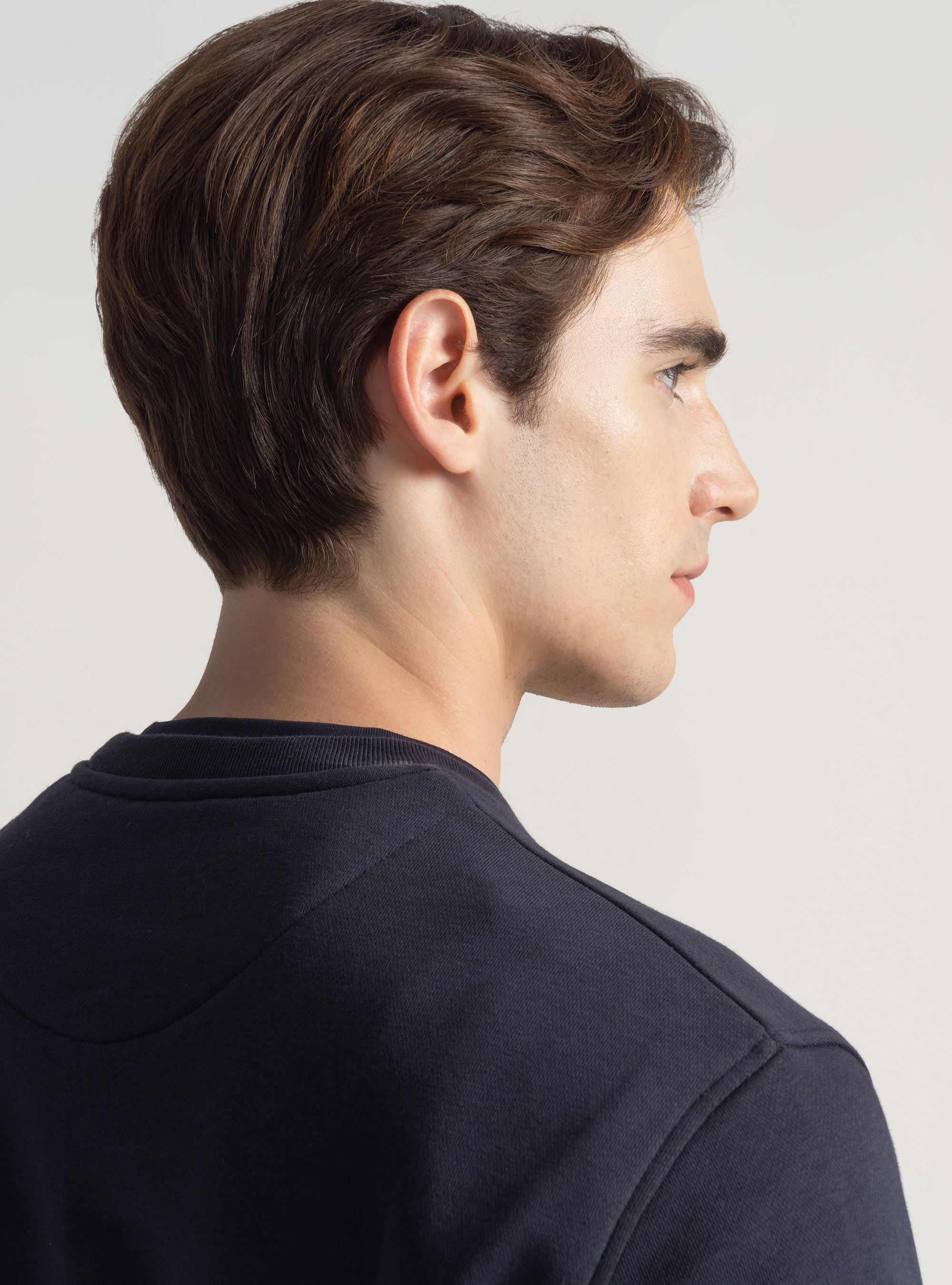 Crew-neck sweatshirt with logo, NAVY BLUE