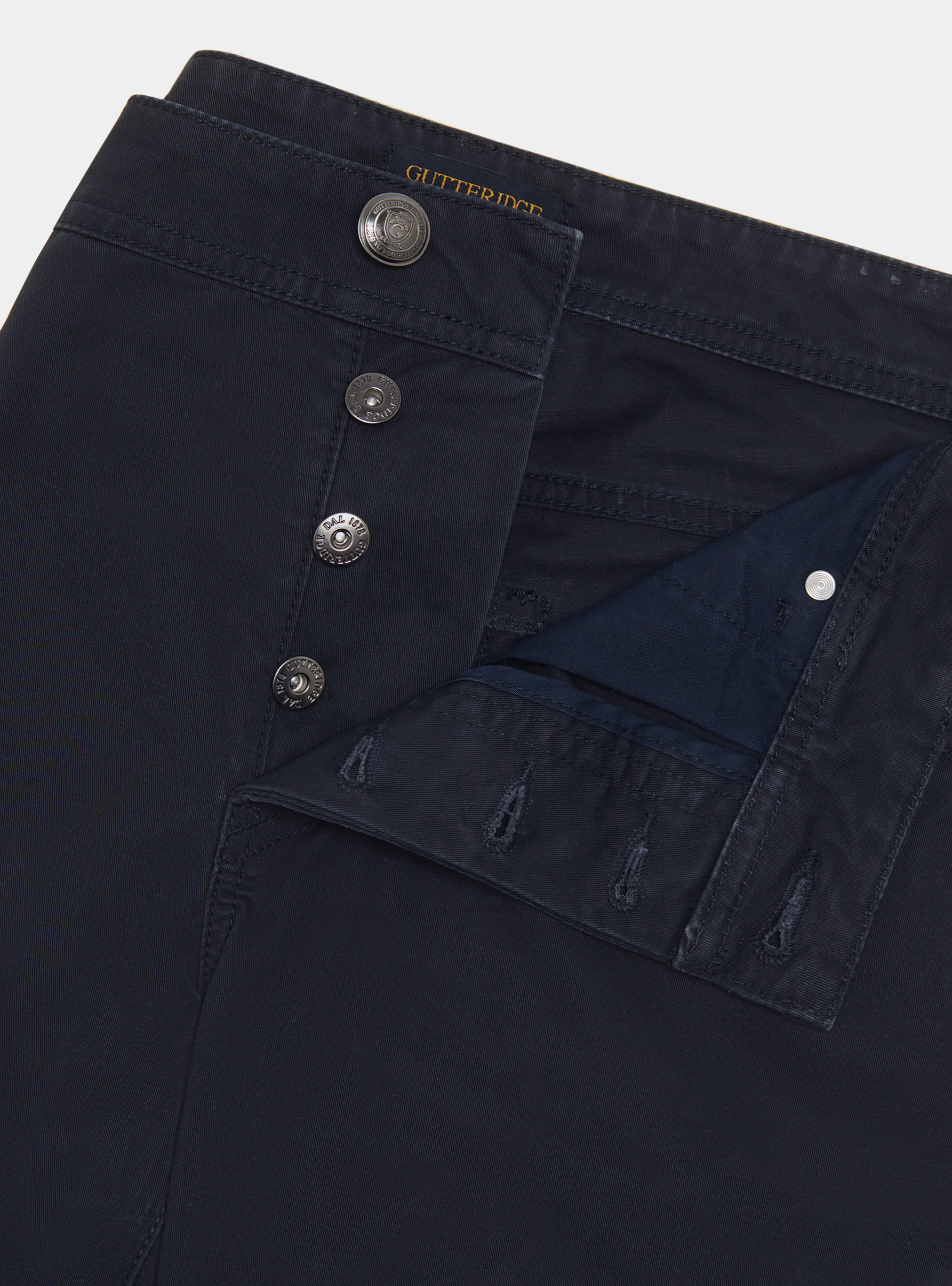 Cotton twill 5-pocket trousers, NAVY BLUE