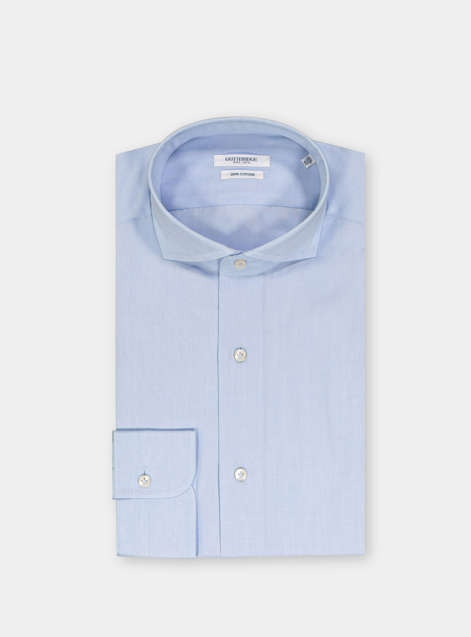 "Fil a fil" french collar shirt, LIGHT BLUE
