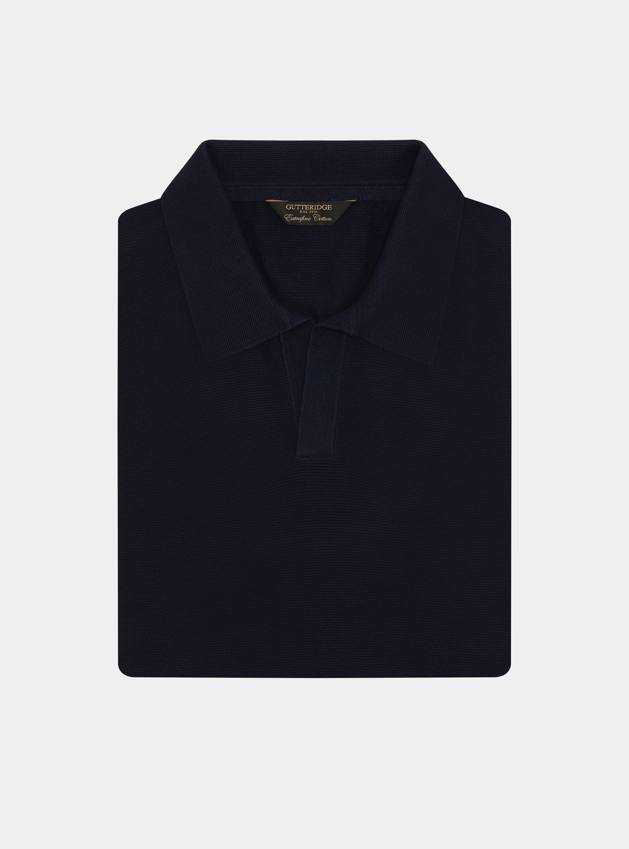 Knitted links polo shirt in extra-fine cotton, NAVY BLUE