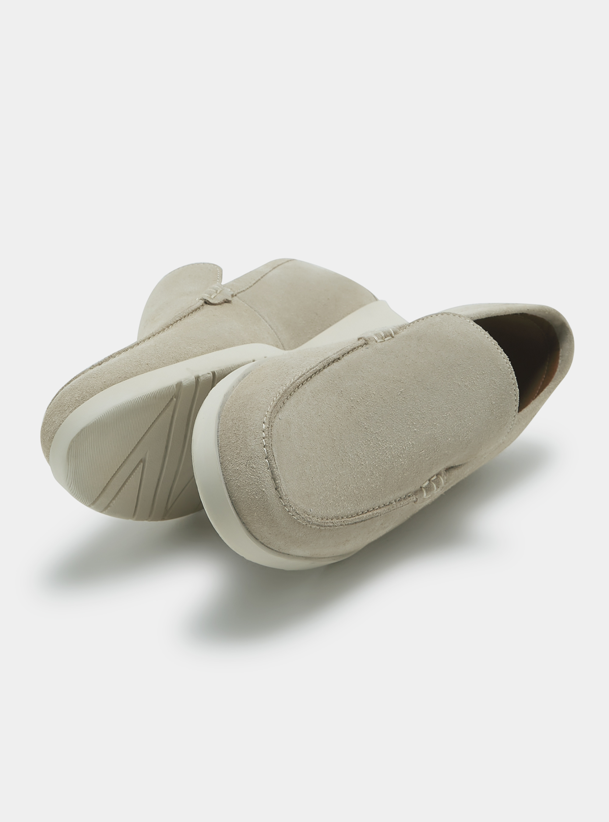 Suede loafers, ECRU
