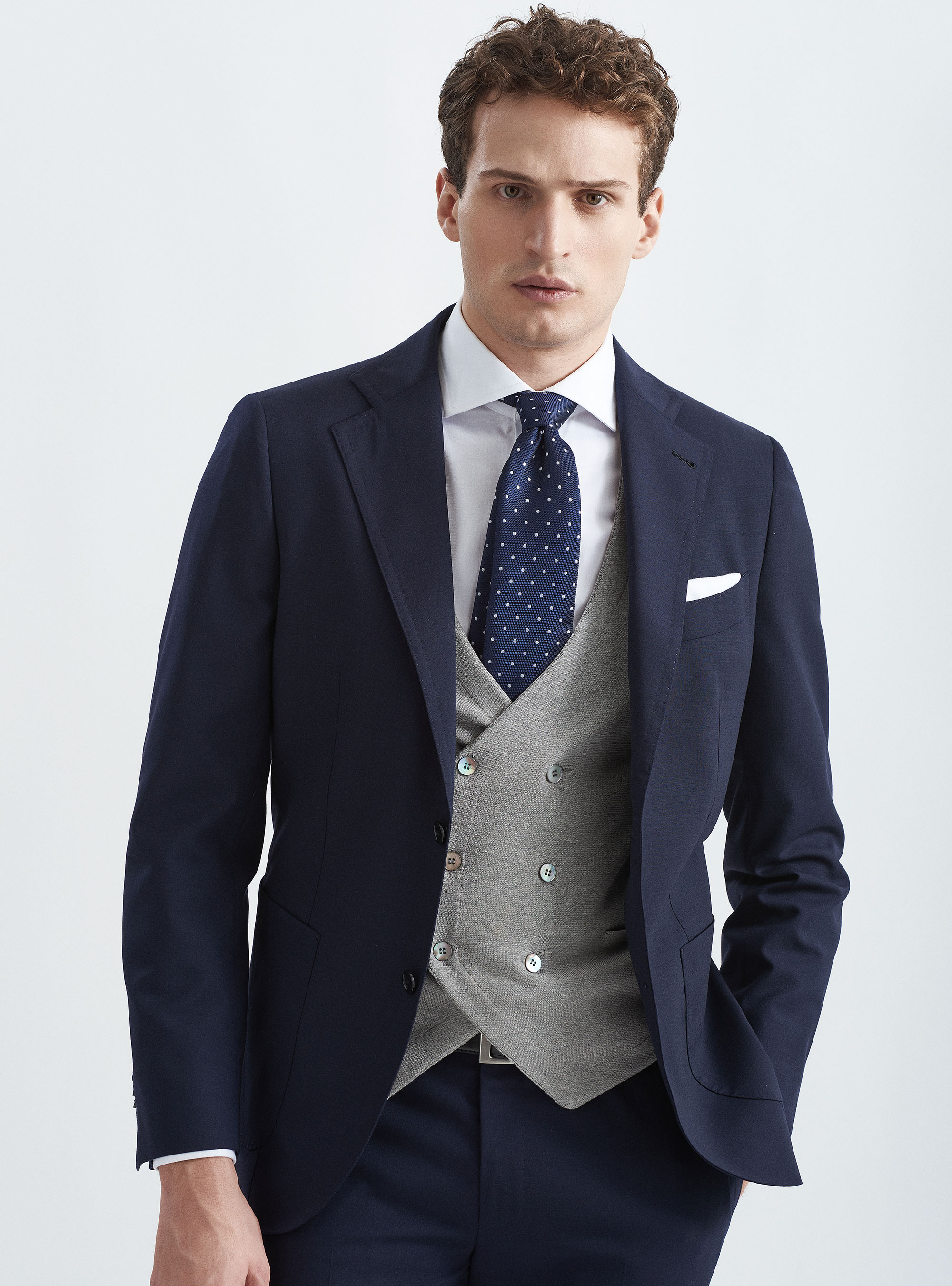 Giacca per abito in fresco lana, BLU NAVY
