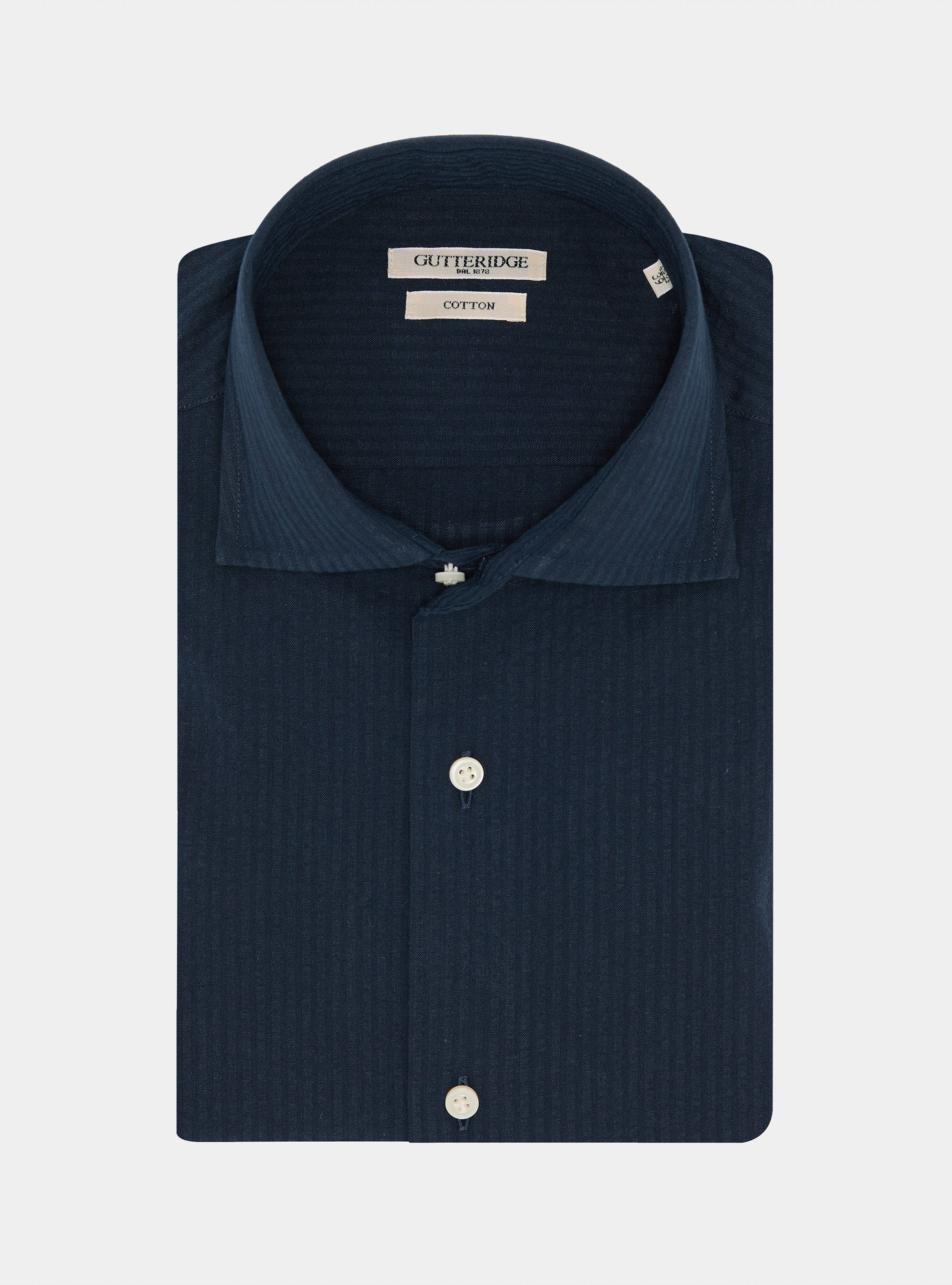 Seersucker cotton shirt, NAVY BLUE