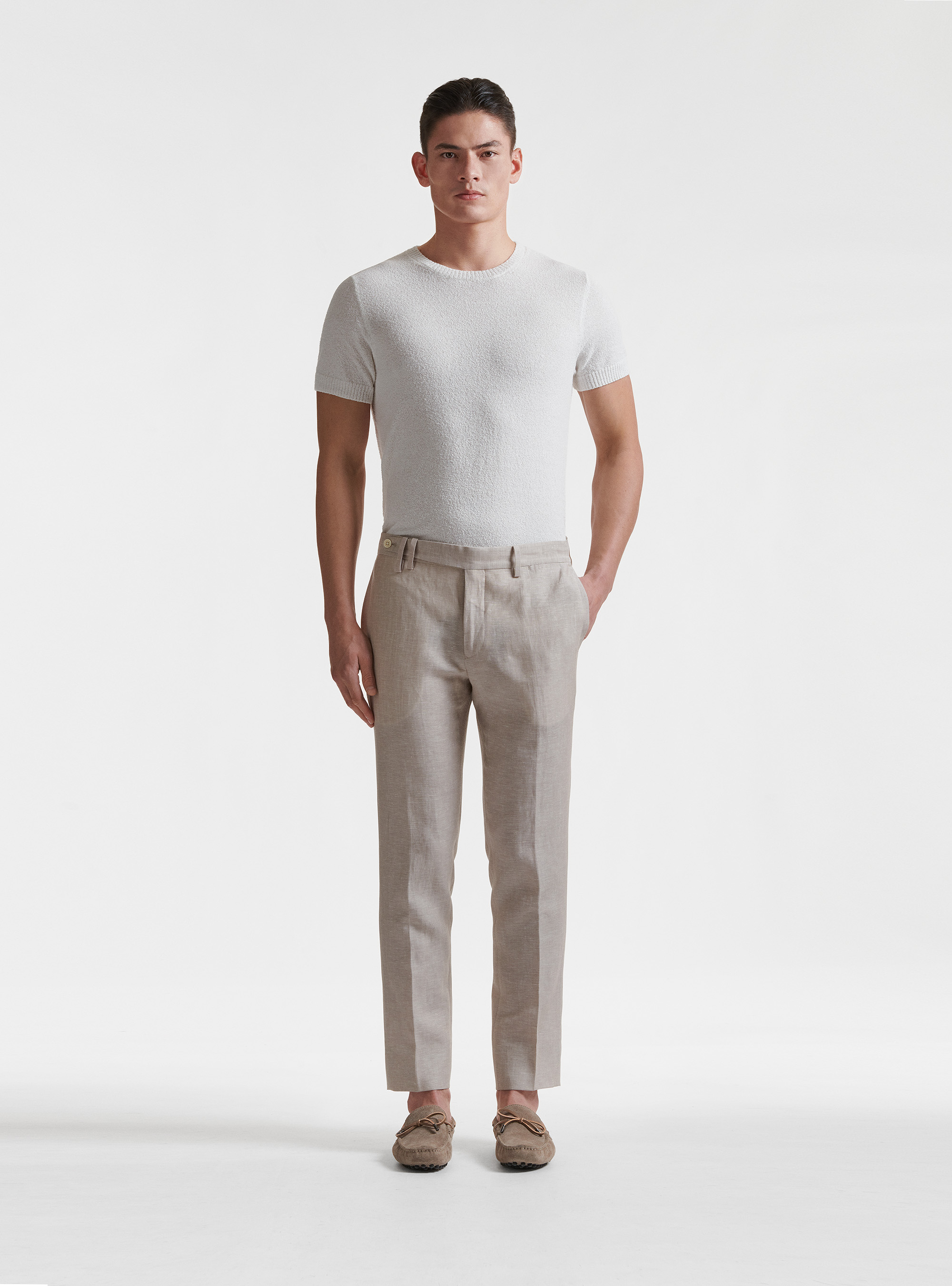 Pantaloni per abito in lana e lino DUEMILAGORI, SABBIA