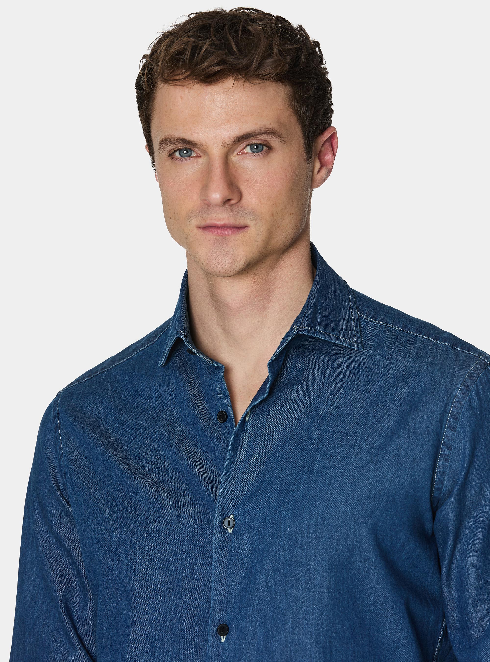 Chemise en denim, BLEU