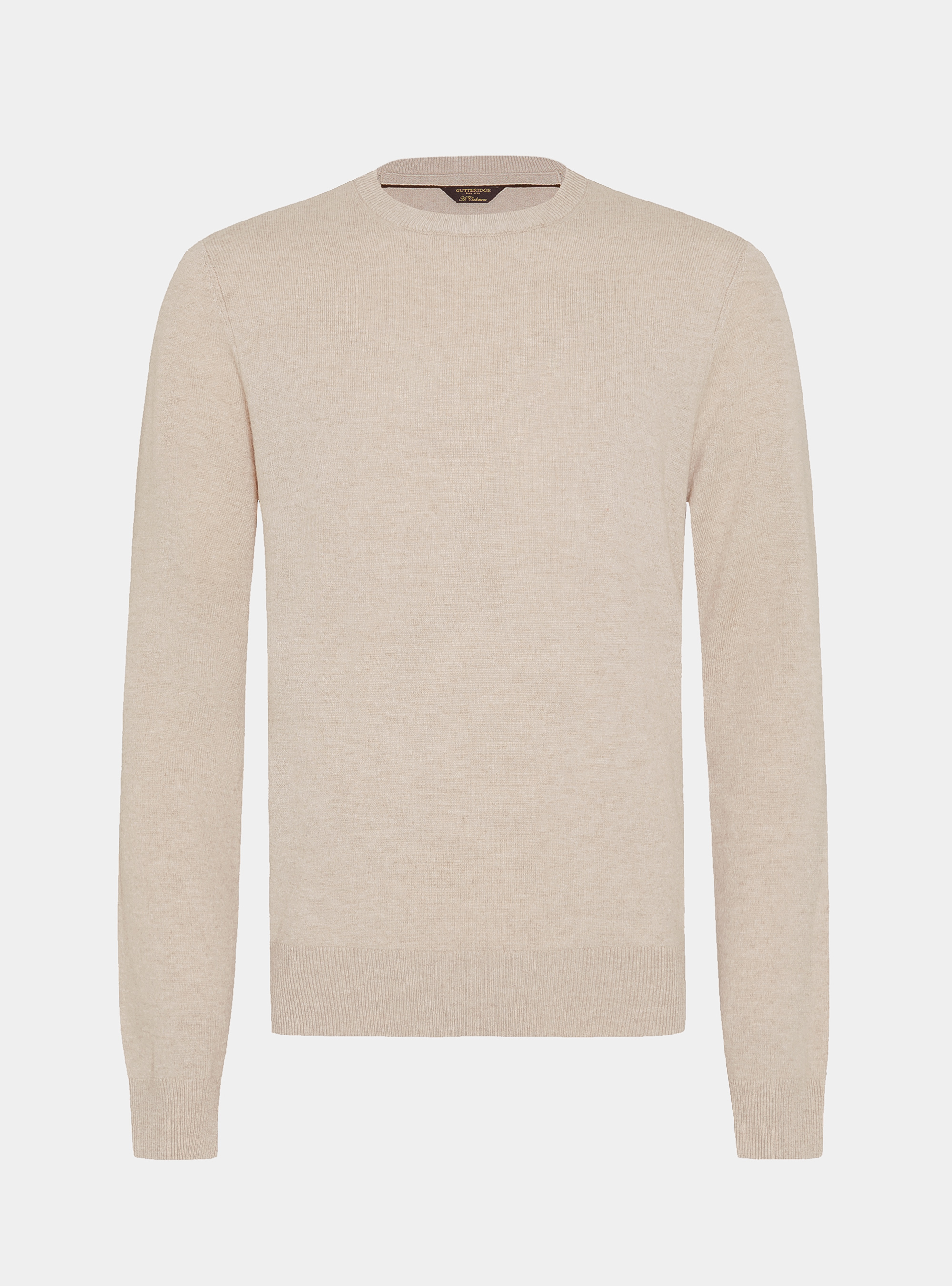 Lambswool and cashmere crew-neck sweater, ECRU