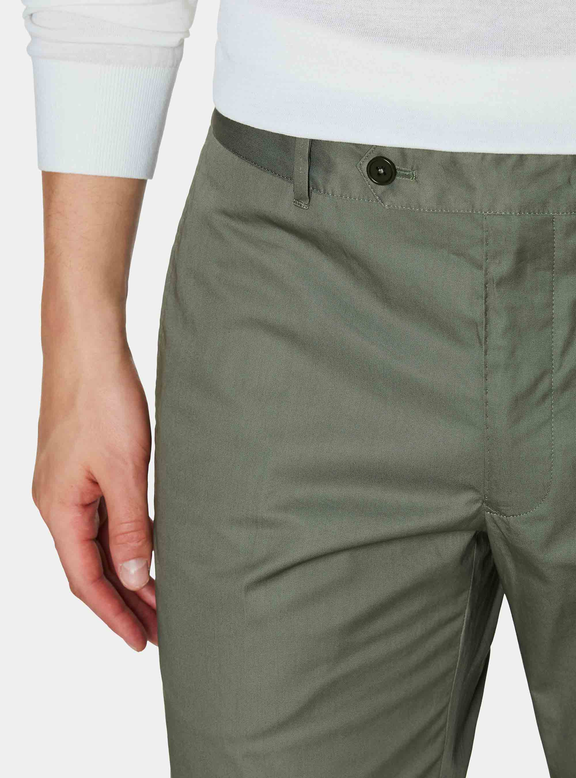 Lightweight twill slim fit chino trousers, SALVIA 0602C