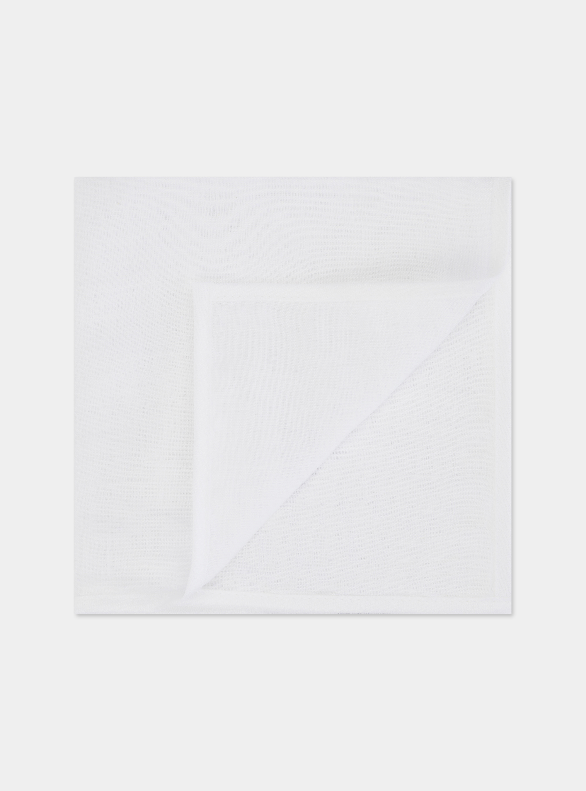 Linen pocket square, WHITE