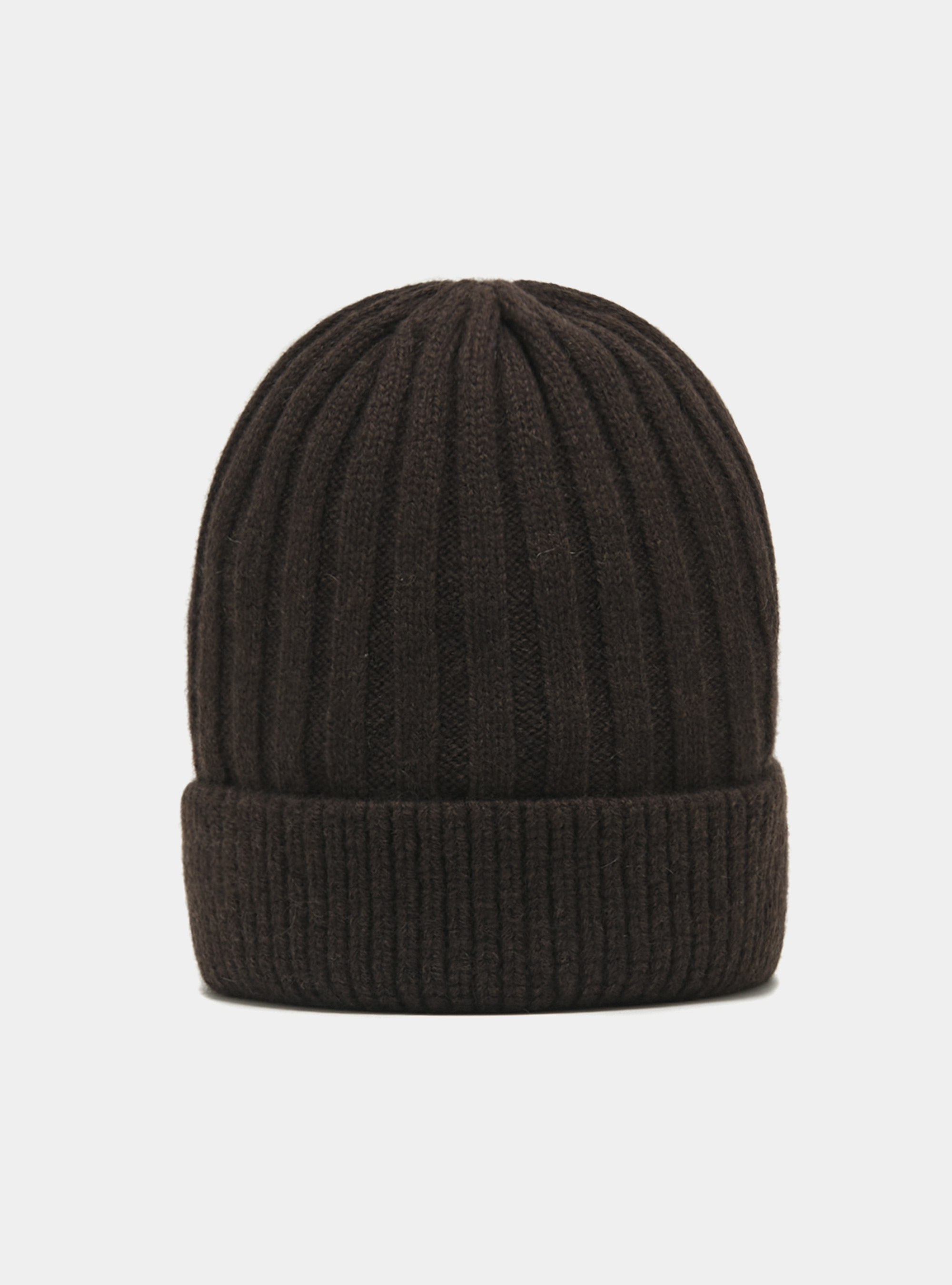 Cappello a costa inglese in misto cashmere, MARRONE