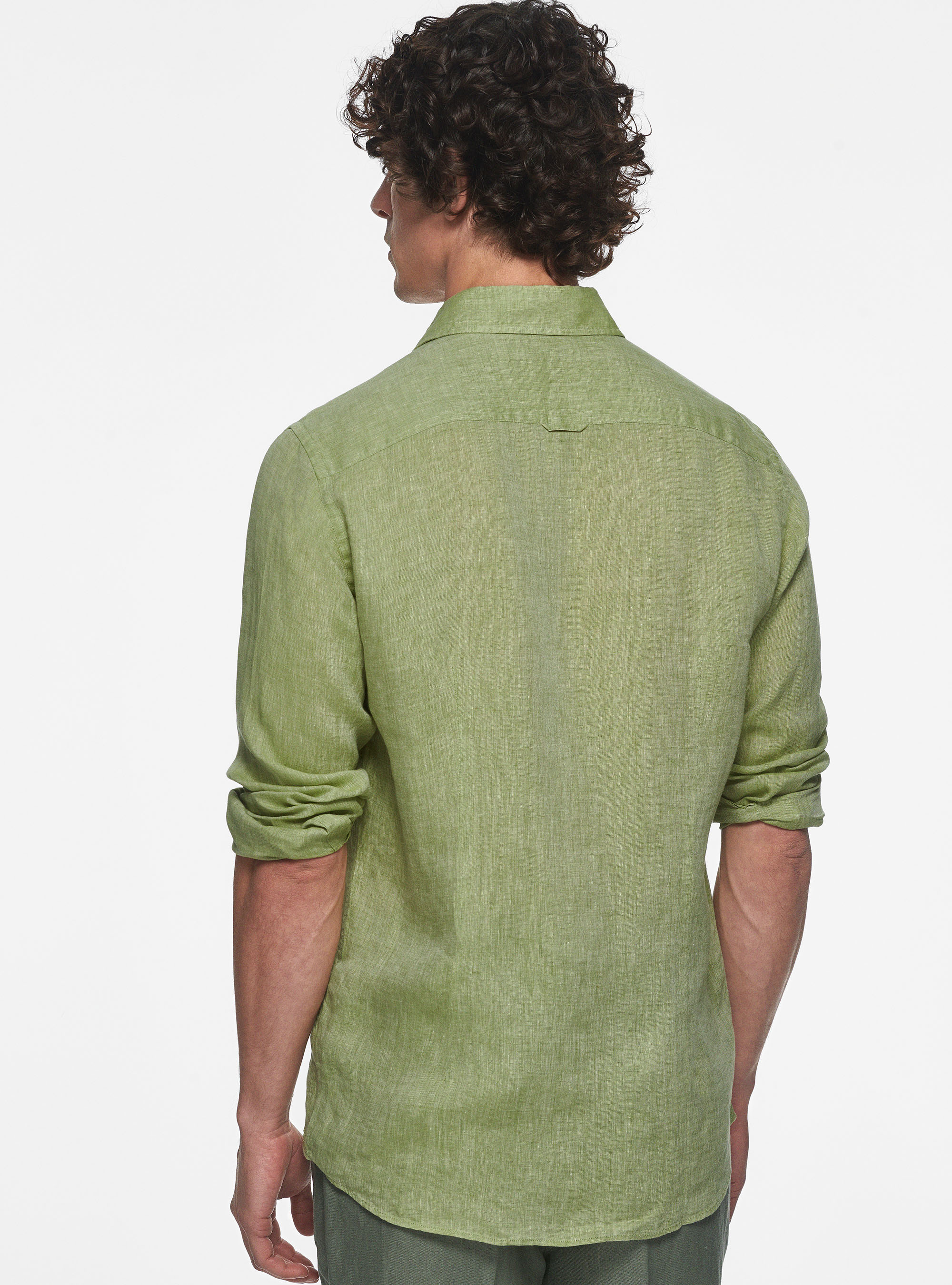Camicia in puro lino, VERDE PISTACCHIO 0616C