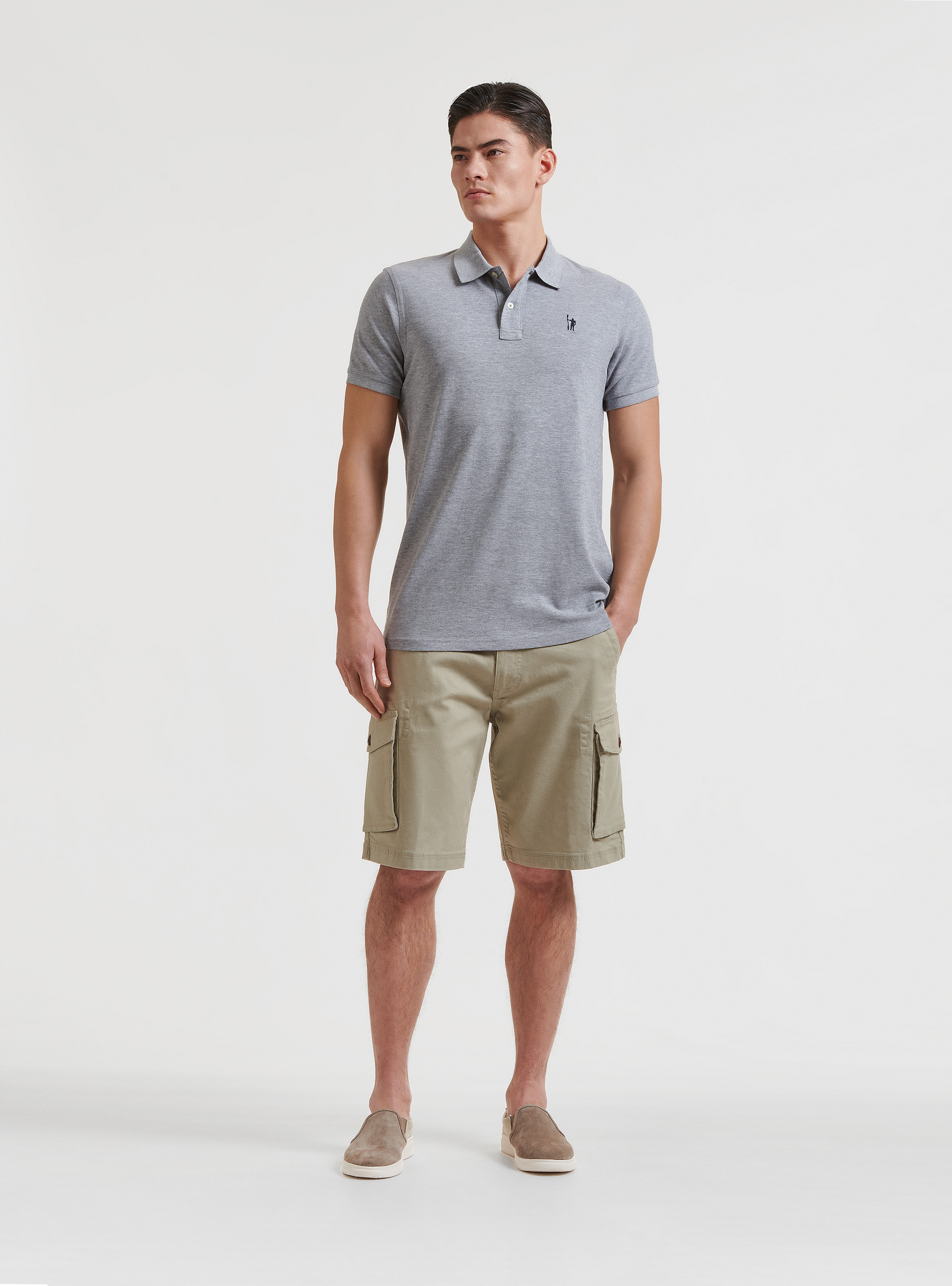 Polo de piqu&eacute; con bordado, GRIS MARENGO
