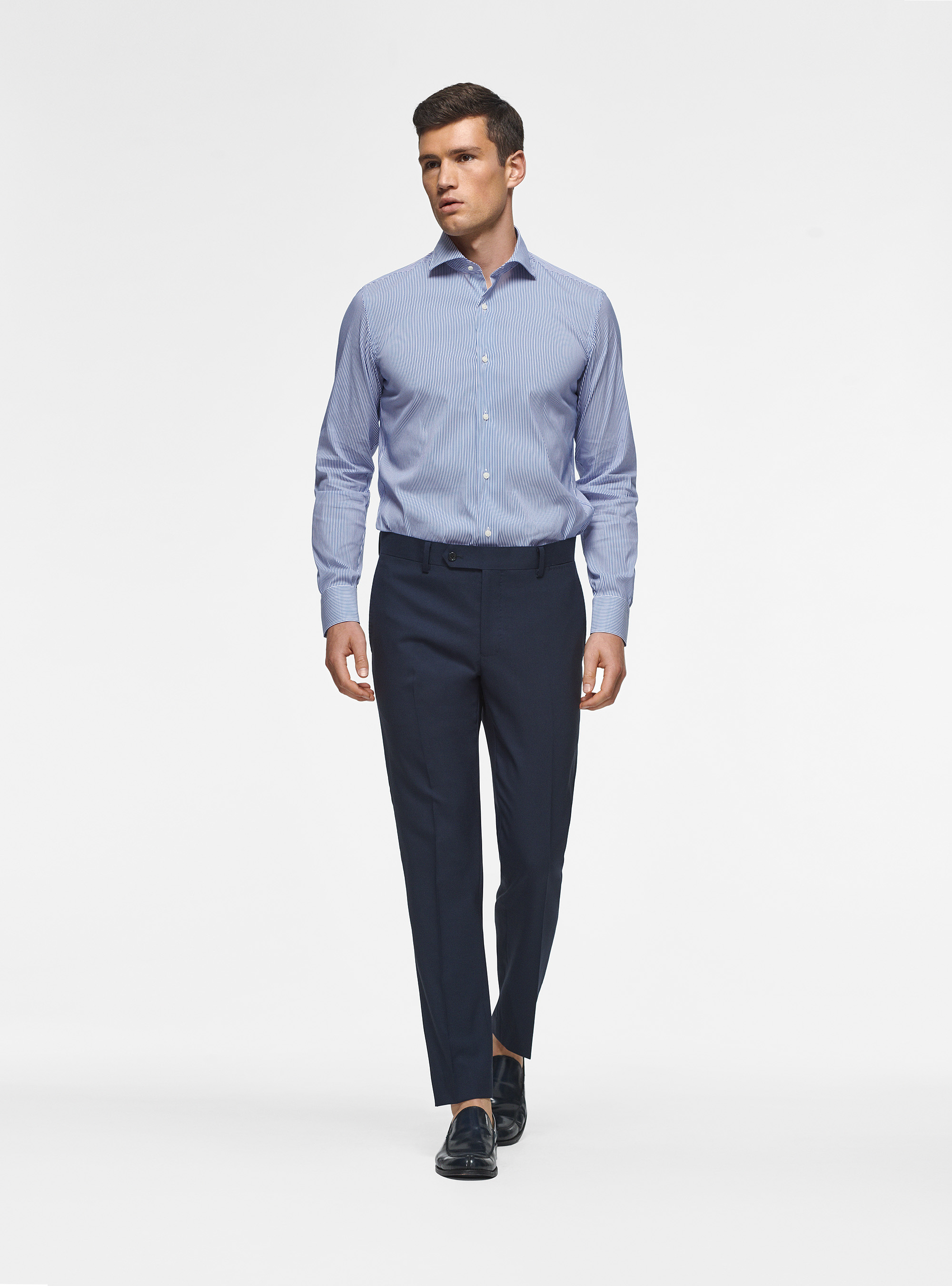Pantalon en pure laine Vitale Barberis Canonico, BLEU