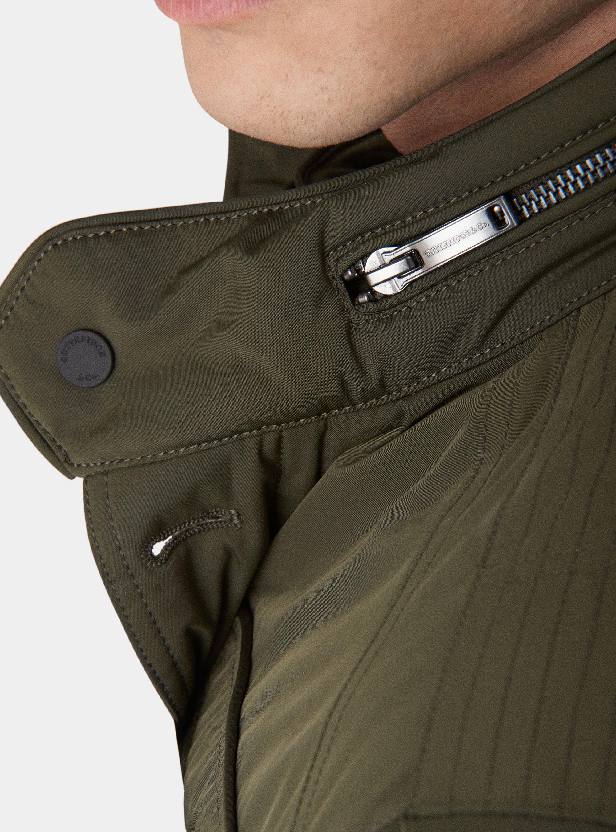 Field jacket with removable patch and bib, GREEN