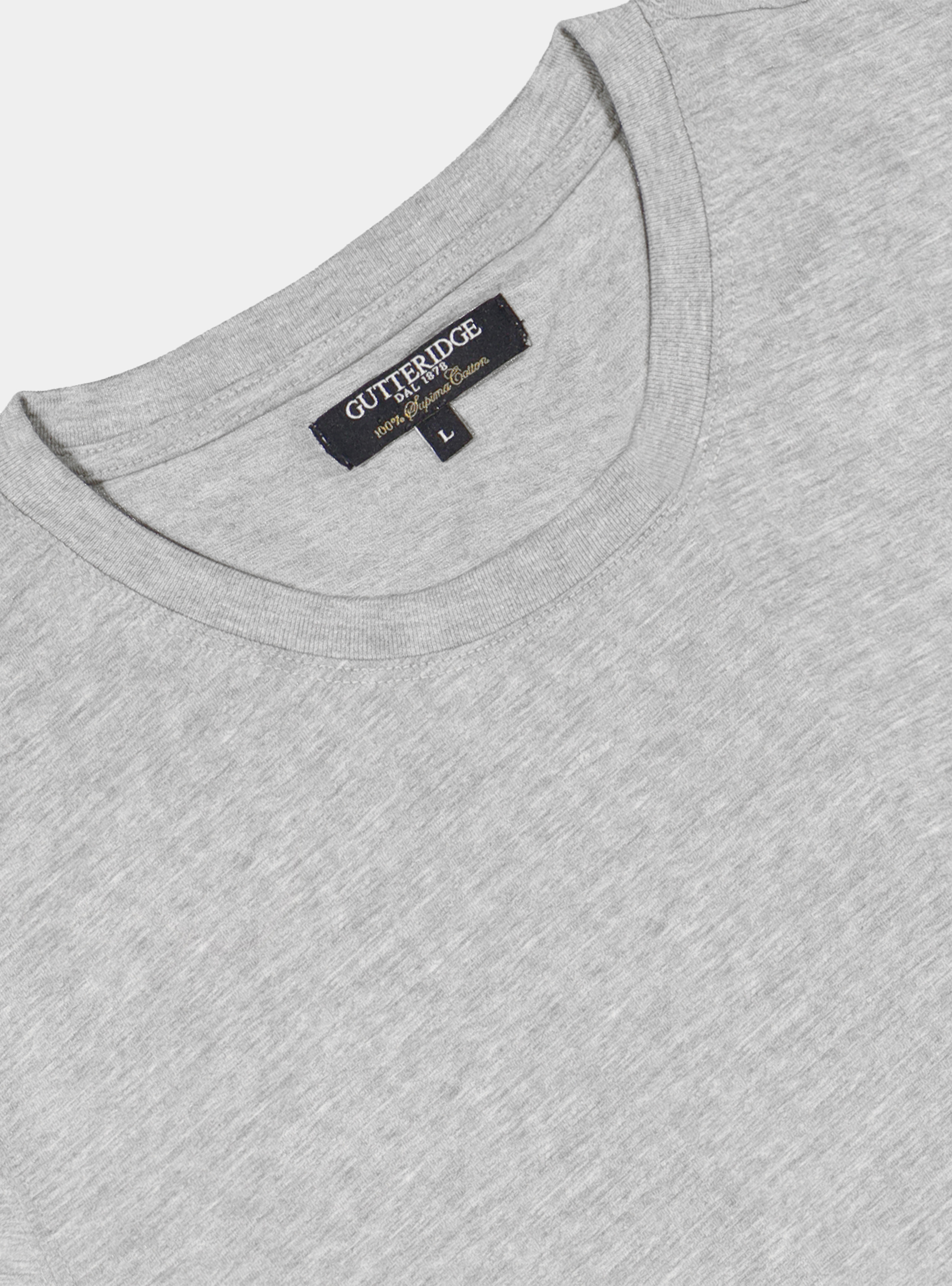 Tshirt in jersey di cotone tinta unita, GRIGIO CHIARO