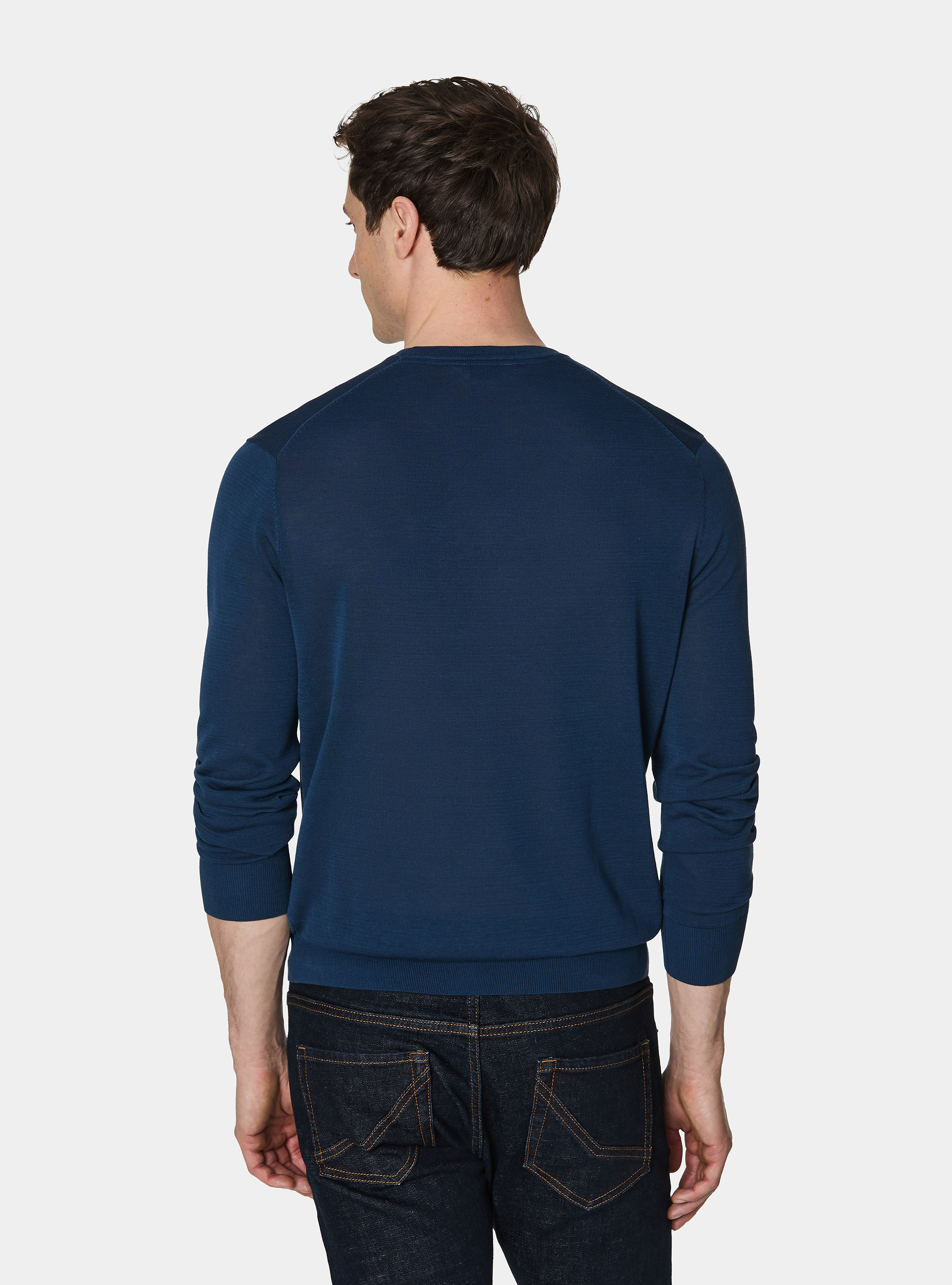 Rundhals-Pullover aus Baumwolle und Seide, INCHIOSTRO 0232C