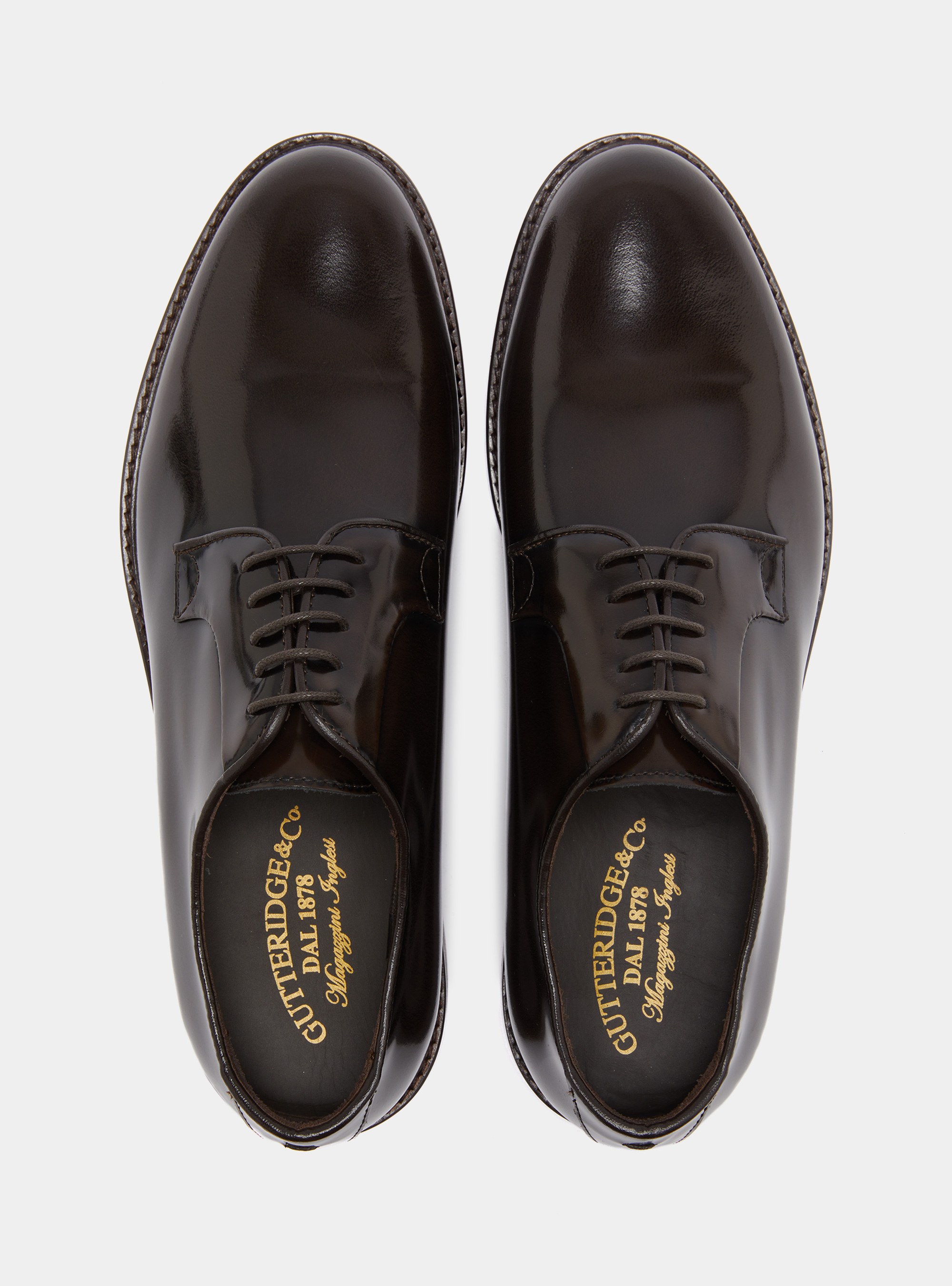Abrasivated leather derby, BROWN