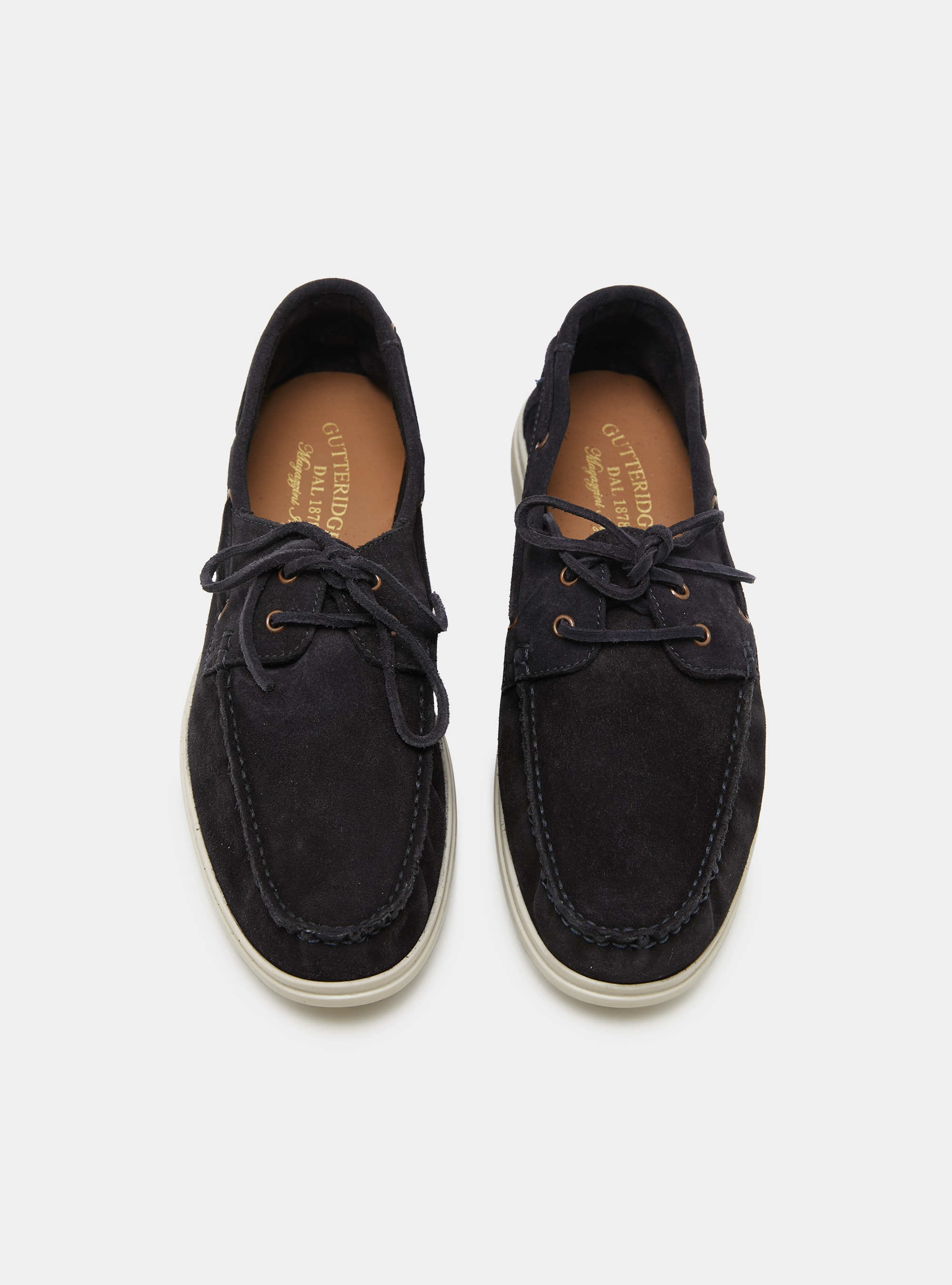 Suede lace-up loafers, NAVY BLUE