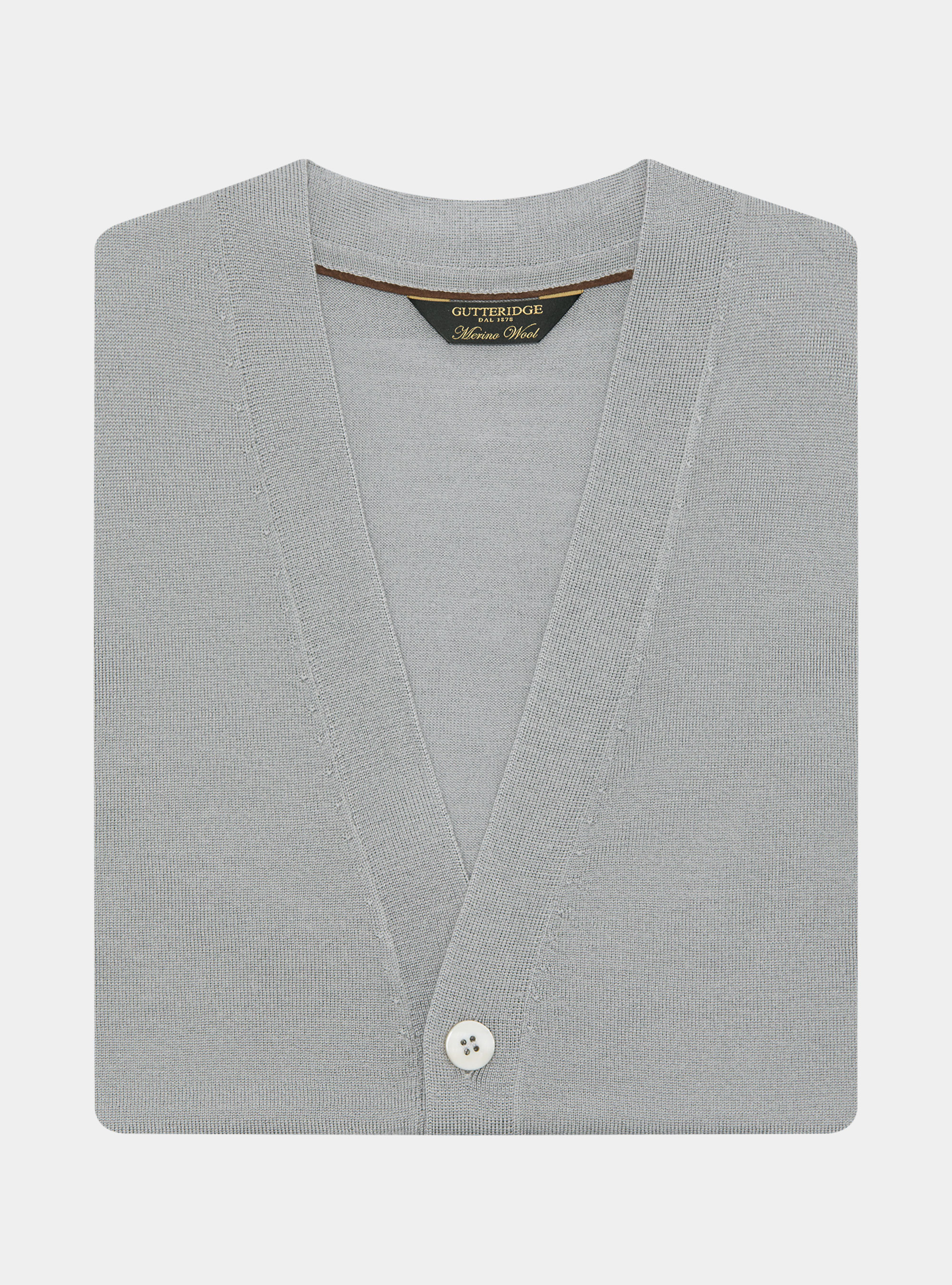 Gilet in maglia con bottoni in lana merino extrafine, GRIGIO CHIARO