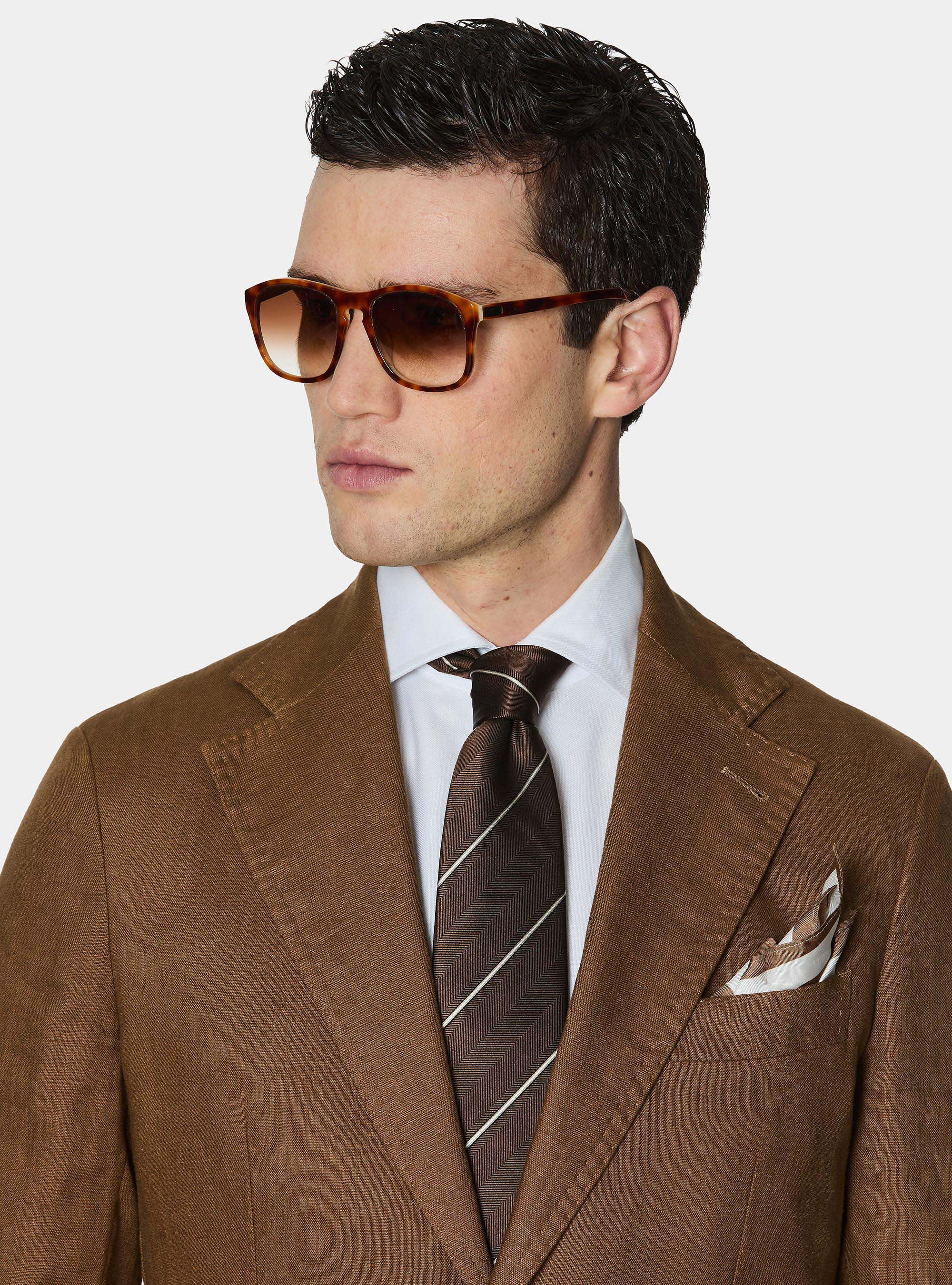 Veste de costume en pur lin, TABACCO 0533C