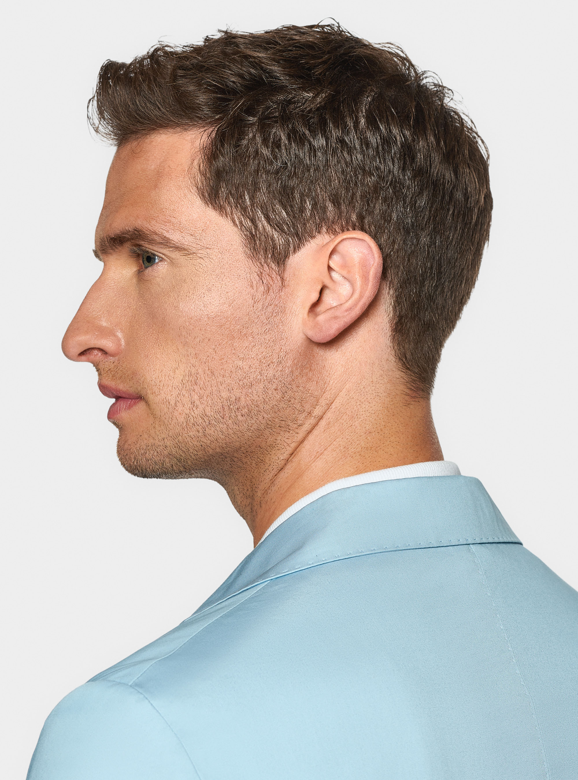 Cotton poplin blazer, LIGHT BLUE