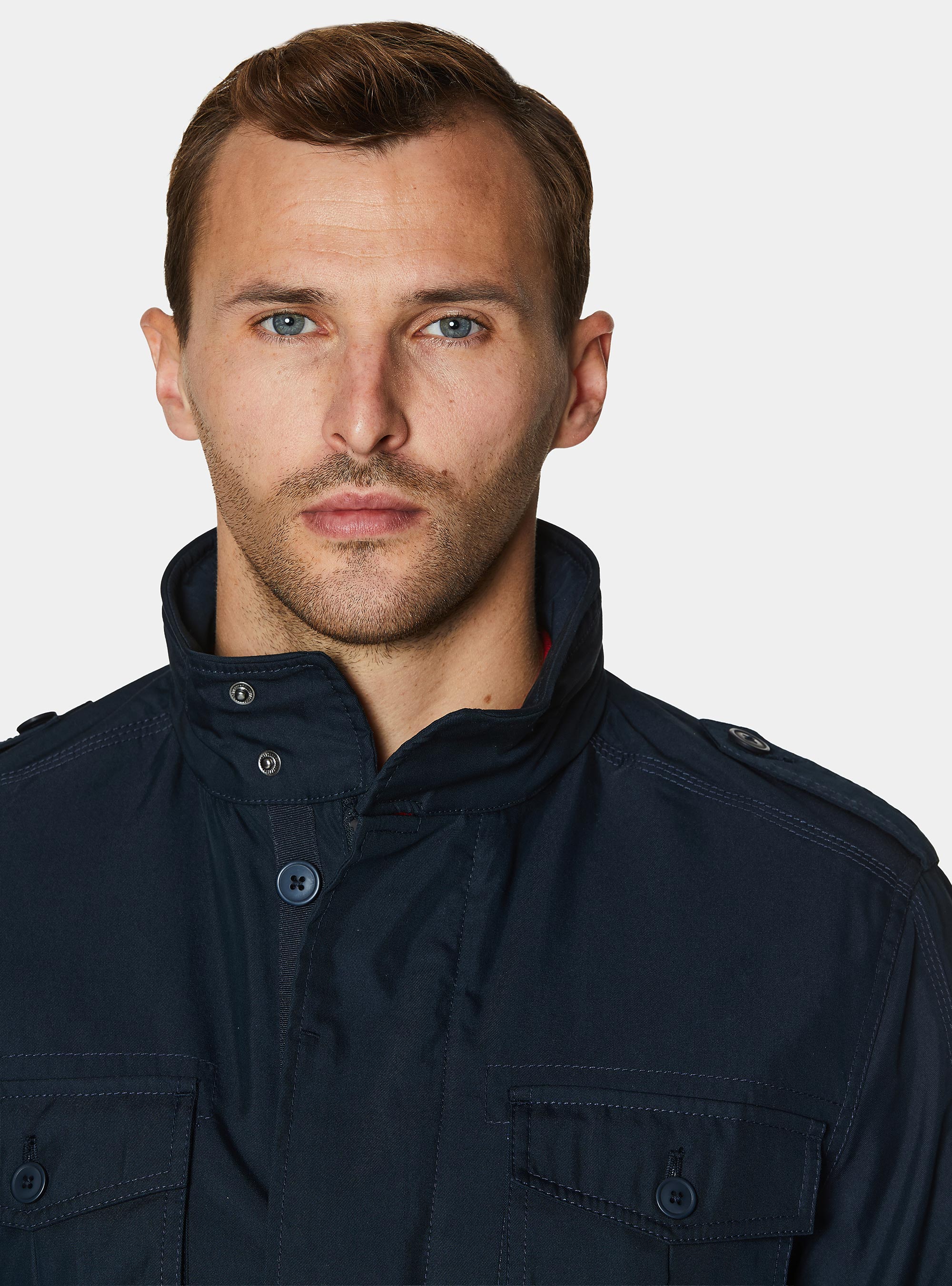 Field jacket in cotton blend twill, NAVY BLUE