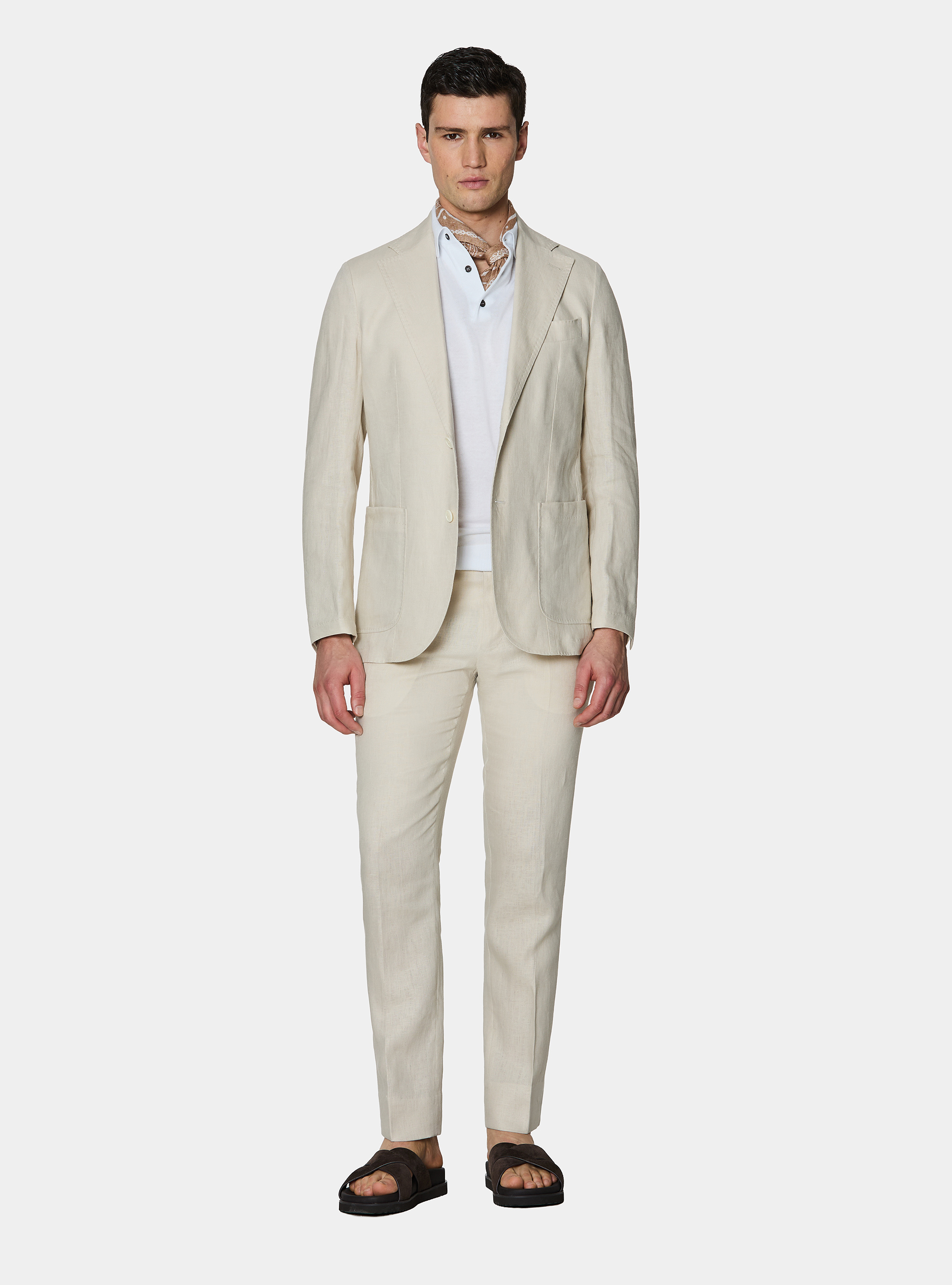 Pure linen suit blazer, ECRU