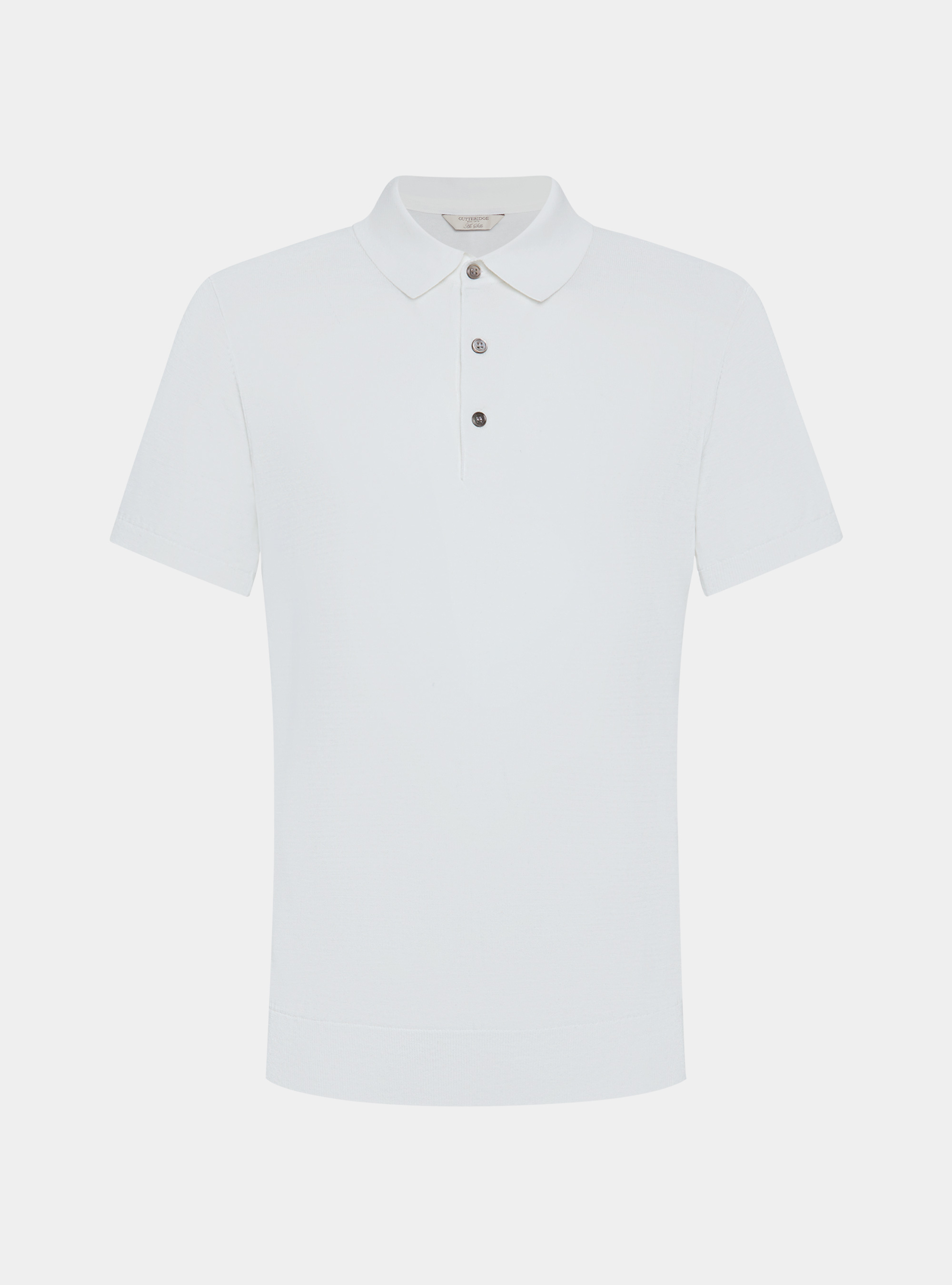 Cotton and silk polo shirt, WHITE