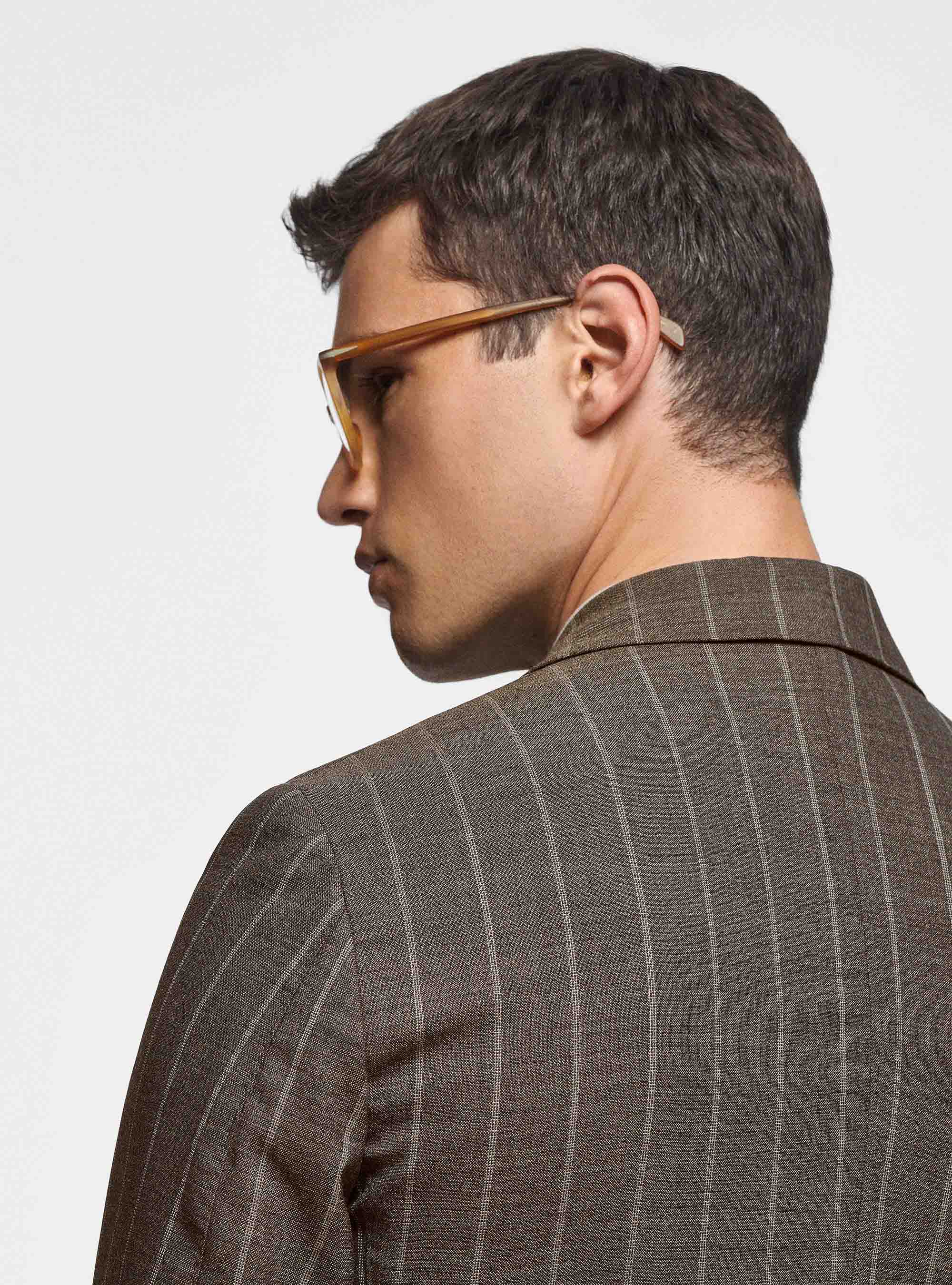 Pure wool pinstripe blazer, MUD