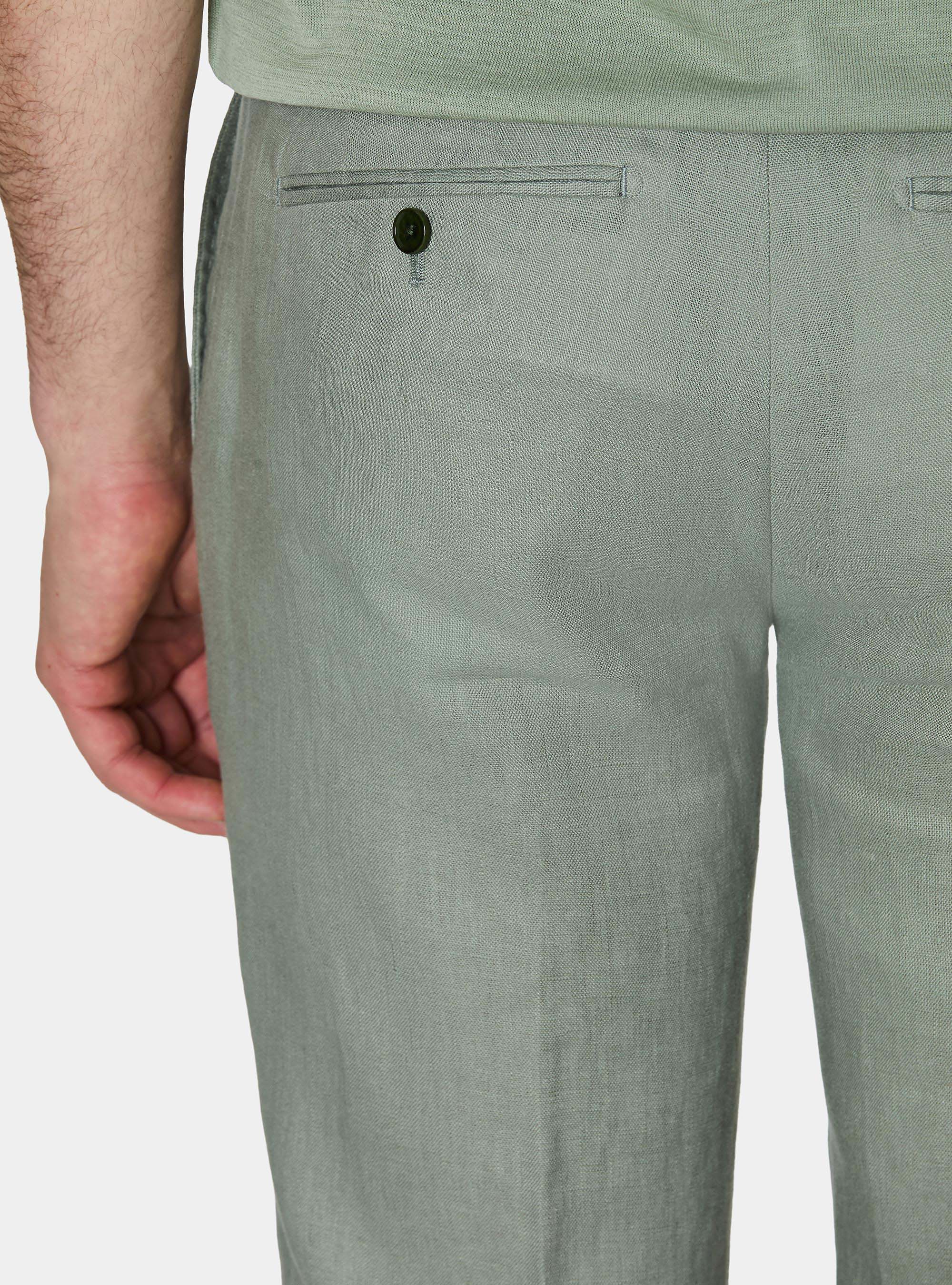 Pure linen suit trousers, SALVIA 0602C
