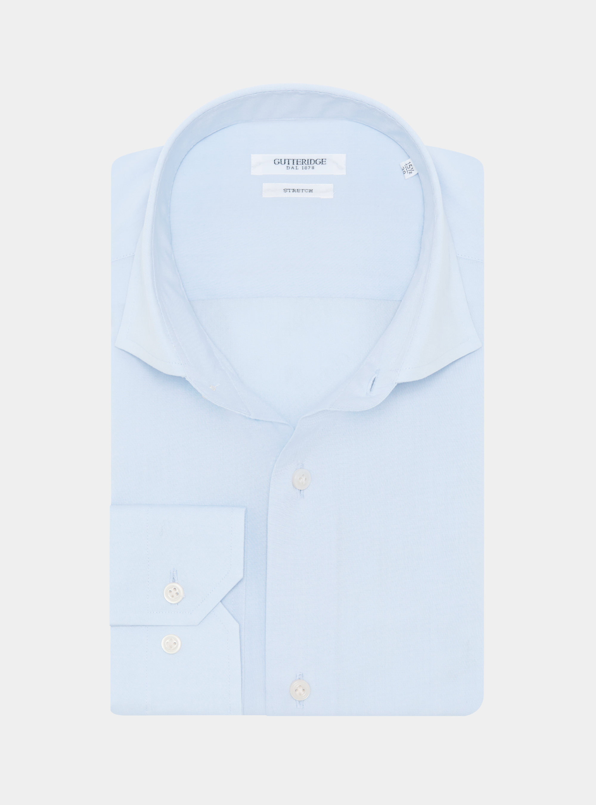 Stretchhemd aus Baumwollpopeline, AZZURRO 0282C