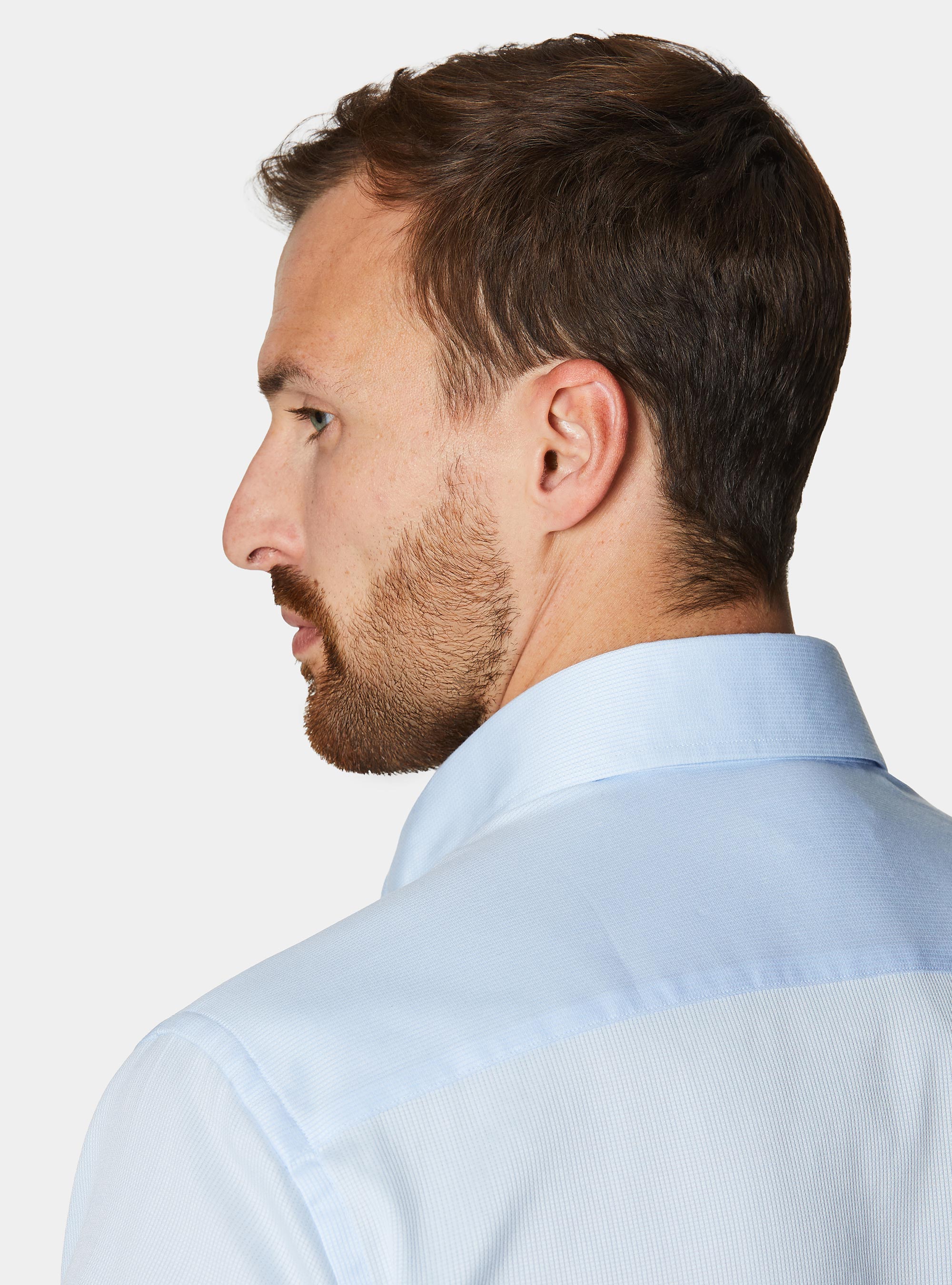 Chemise en coton textur&eacute;, BLEU CIEL