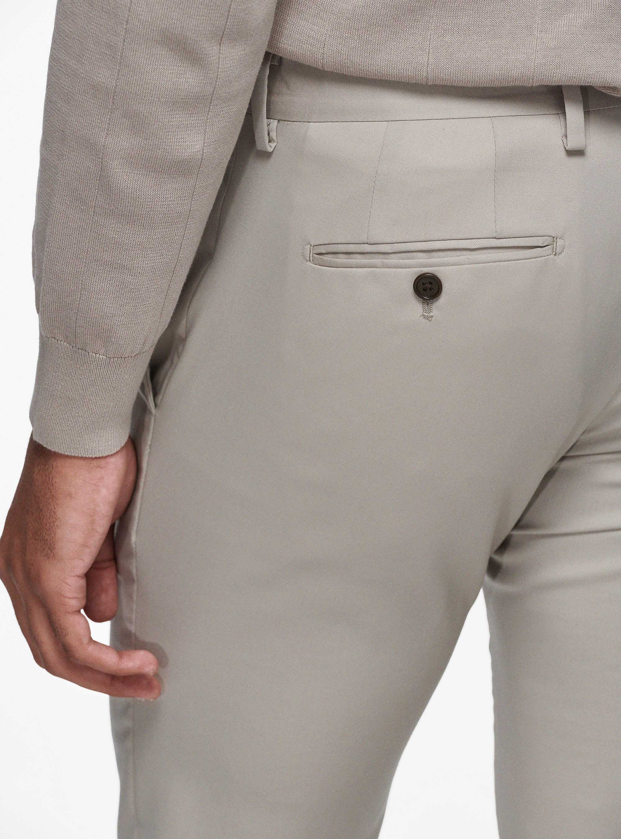 Pantaloni in pura lana superfine 110's, SABBIA