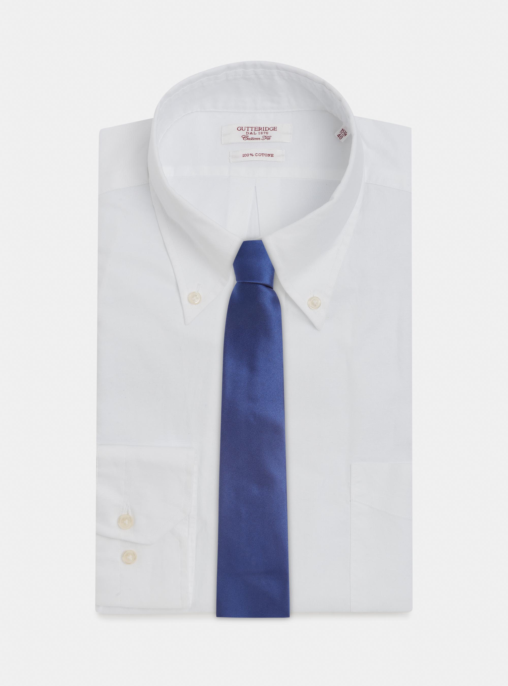 Solid-coloured silk tie, BLUE