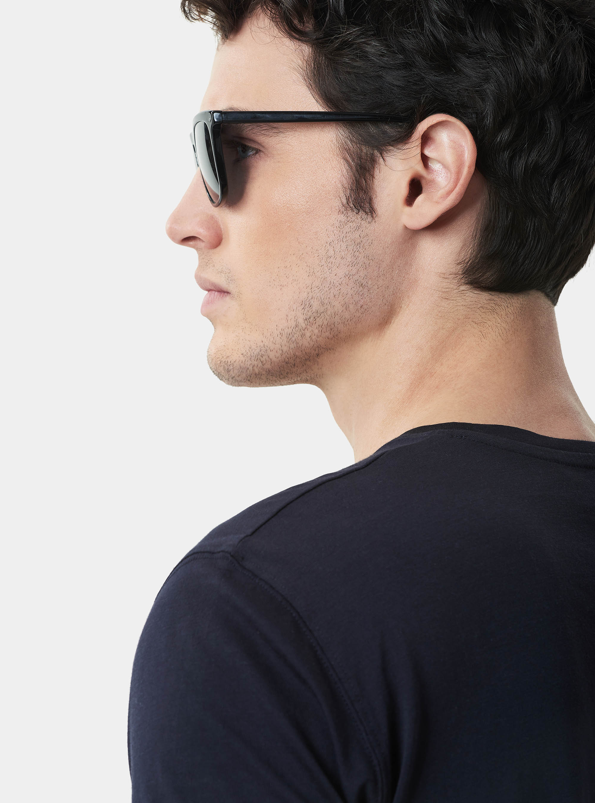 Supima cotton jersey t-shirt with pocket, NAVY BLUE