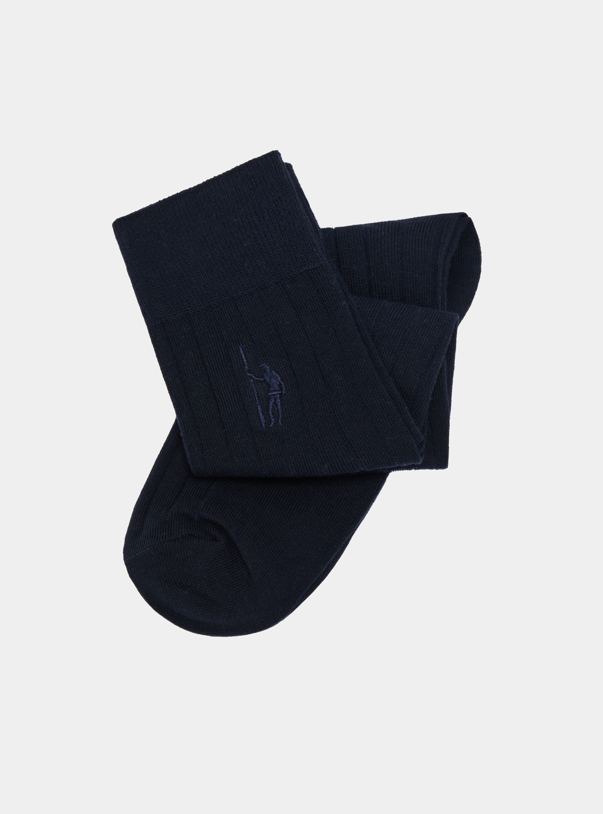 Ribbed socks with embroidery, NAVY BLUE