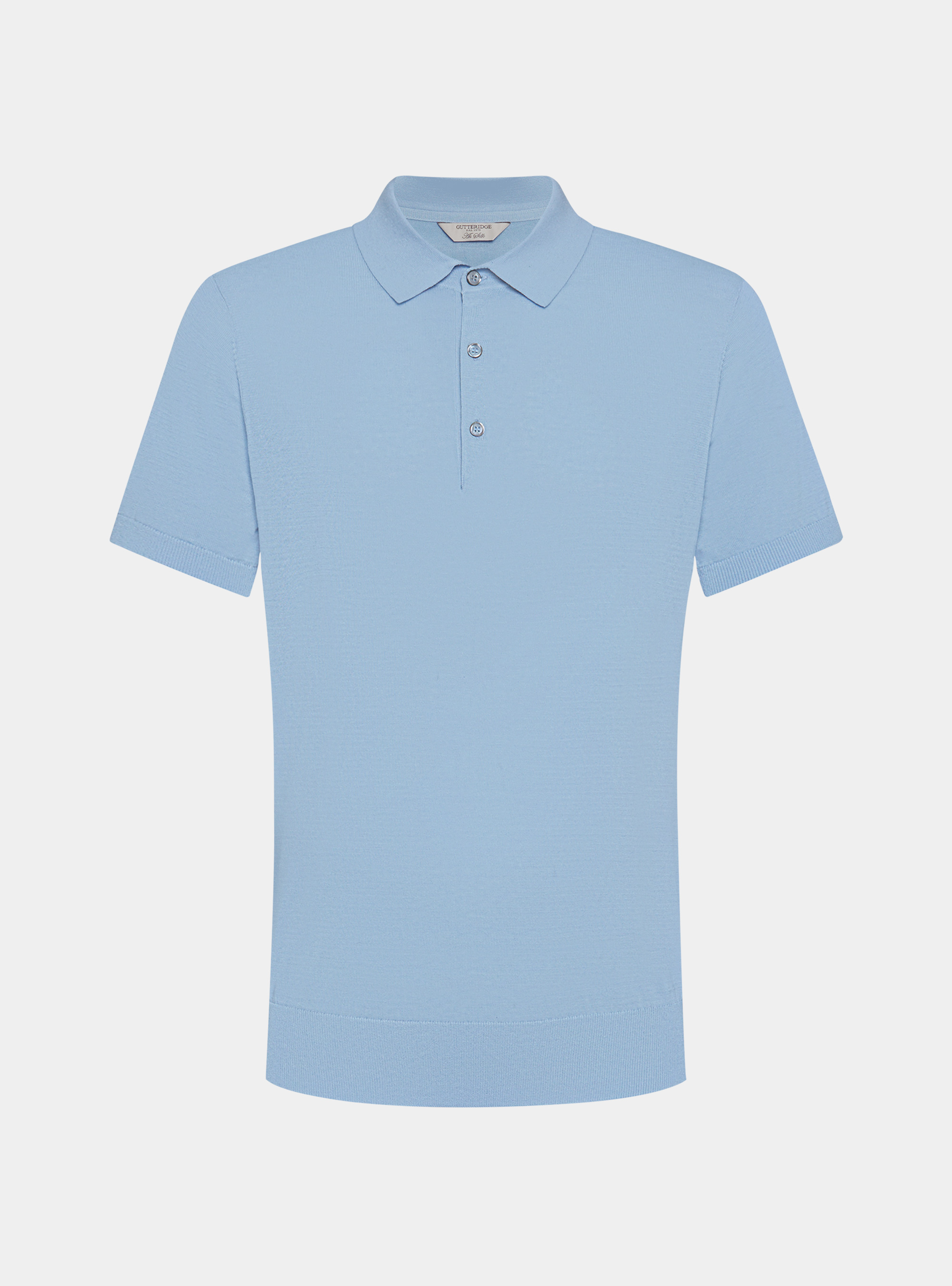 Poloshirt aus Baumwolle und Seide, AZZURRO 0276C
