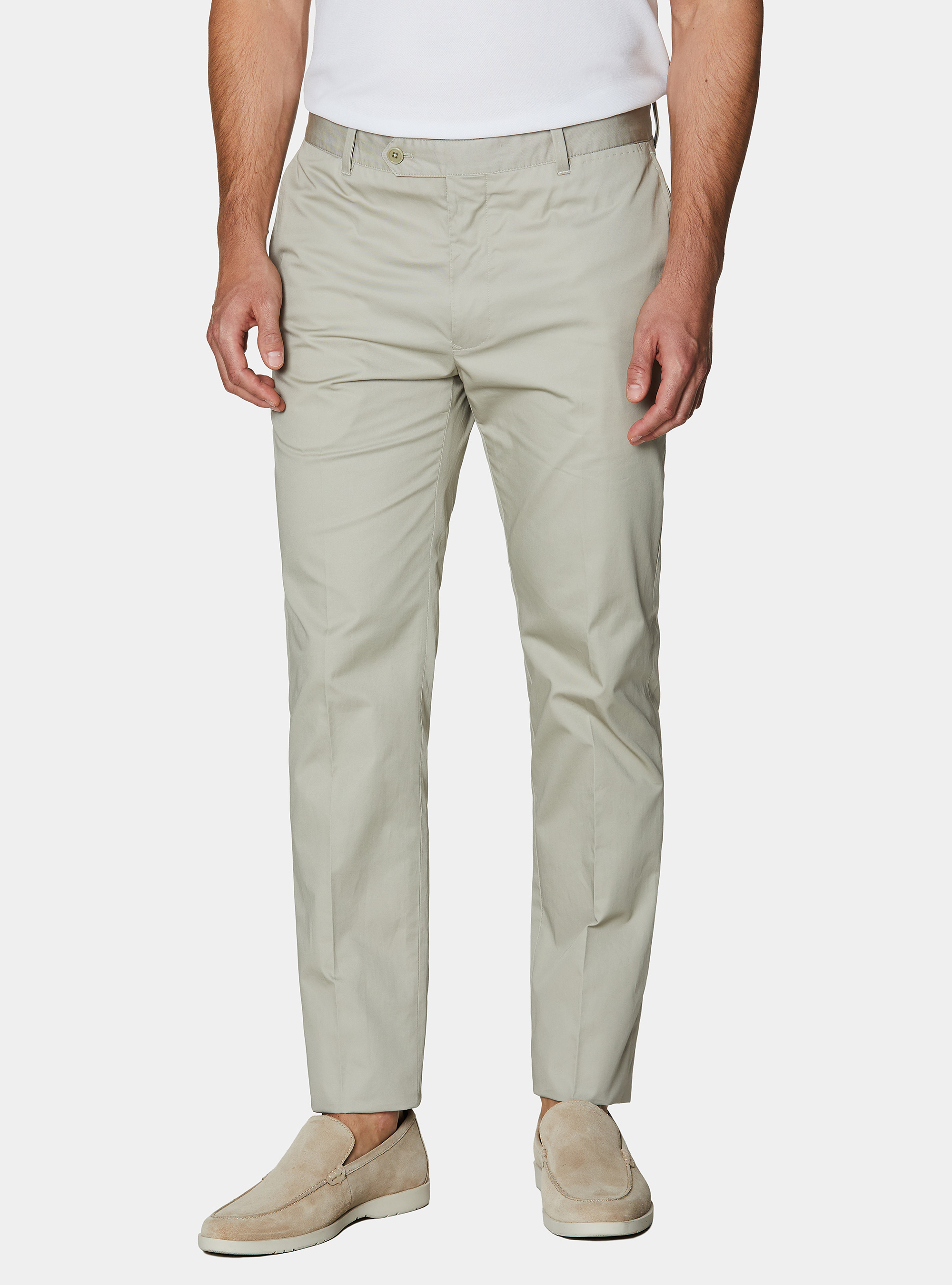 Leichte Chino-Hose aus Twill in schmaler Passform, ECRU 0560C