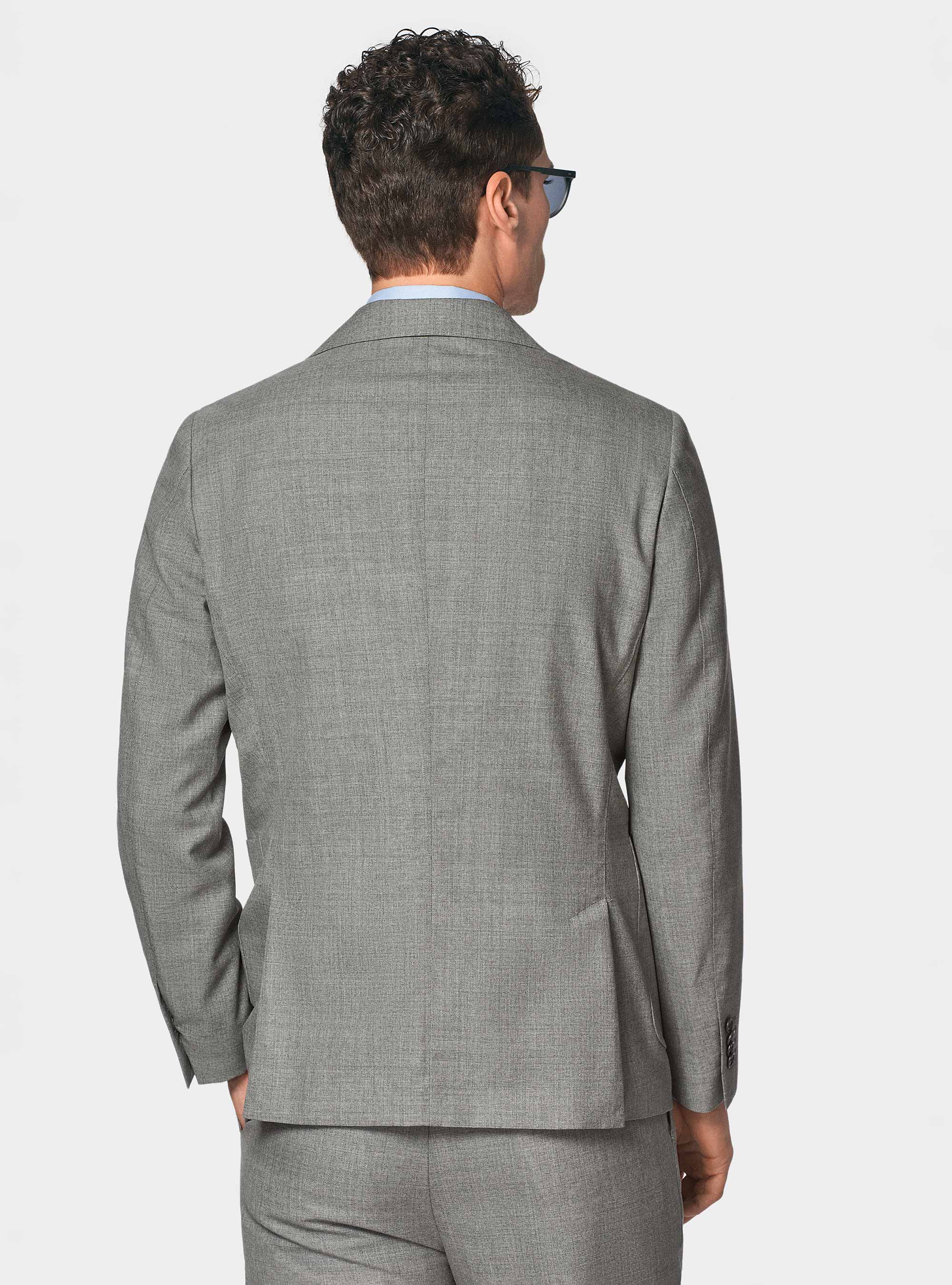 Vitale Barberis Canonico pure wool double-breasted blazer, LIGHT GREY MELANGE